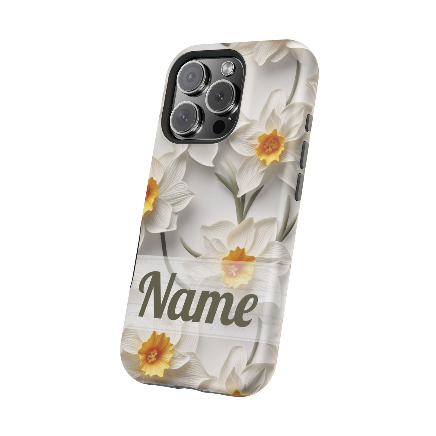 March Birth Flower Phone Case • 3D Daffodil iPhone Cover • Spring Floral MagSafe Gift