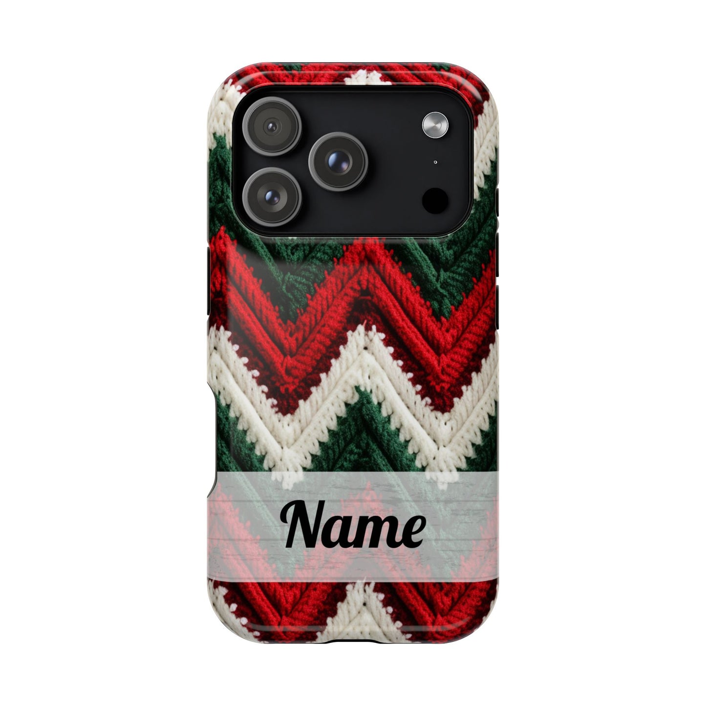 Vintage Christmas Crocheted Afghan Phone Case - Personalized Christmas Phone Case Impact-Resistant Case