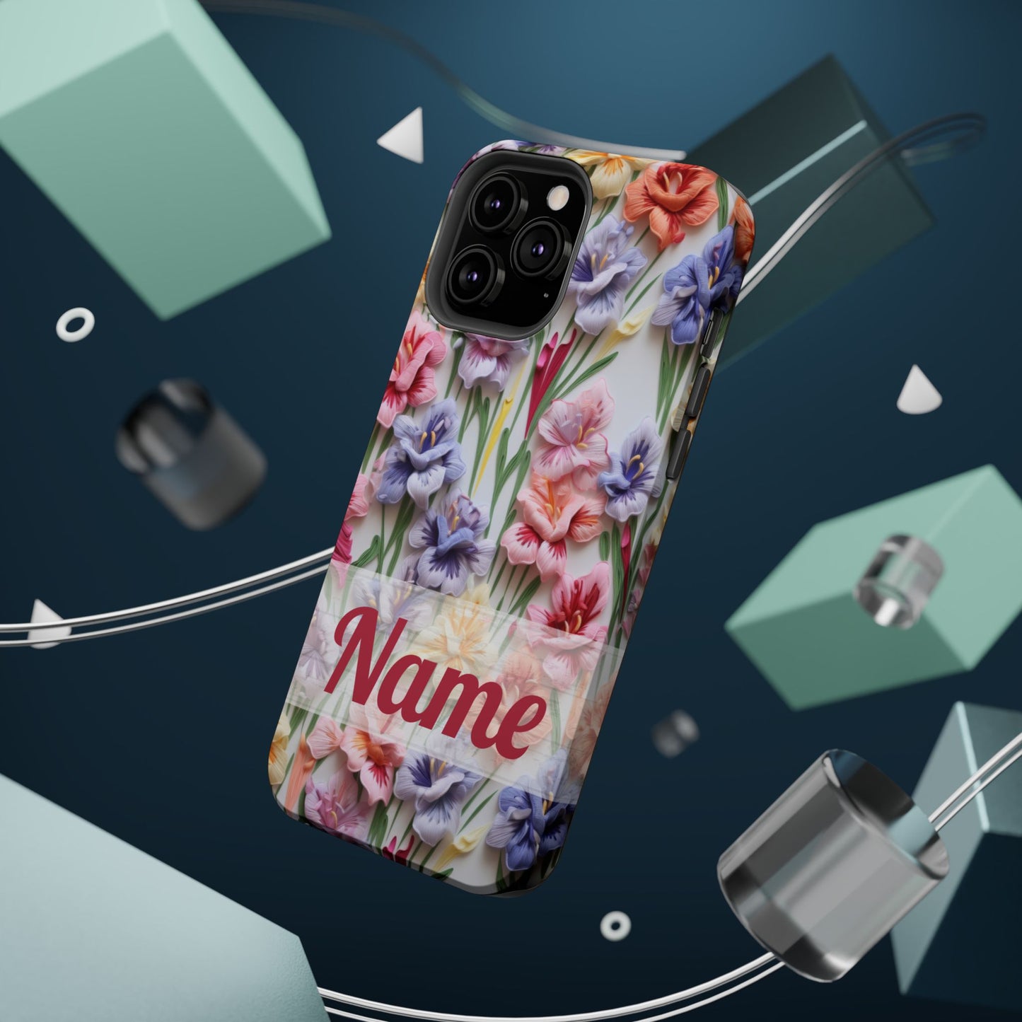 August Birth Flower Phone Case • 3D Gladiolus iPhone Cover • Pastel Floral MagSafe Gift