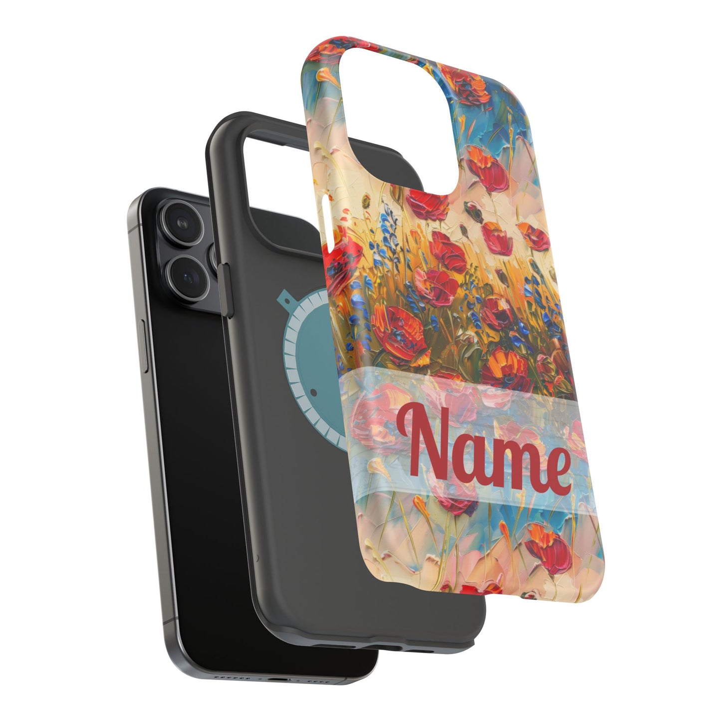 August Birth Flower Phone Case • Red Poppies Poppy iPhone Cover • Colorful Floral MagSafe Gift