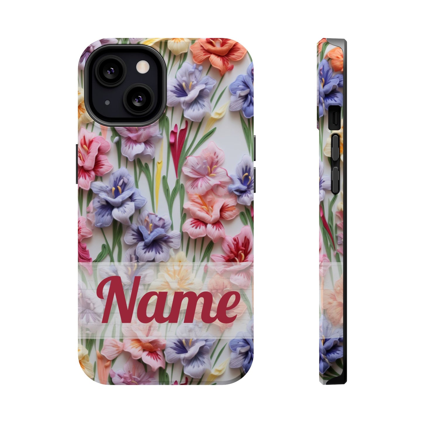 August Birth Flower Phone Case • 3D Gladiolus iPhone Cover • Pastel Floral MagSafe Gift