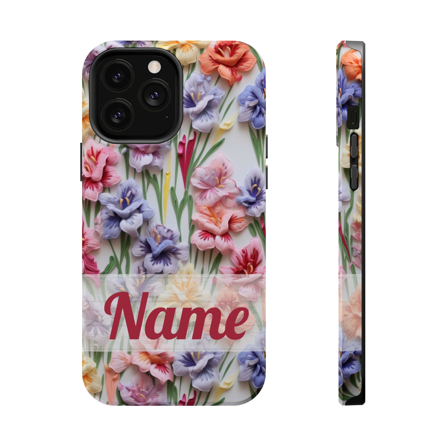 August Birth Flower Phone Case • 3D Gladiolus iPhone Cover • Pastel Floral MagSafe Gift