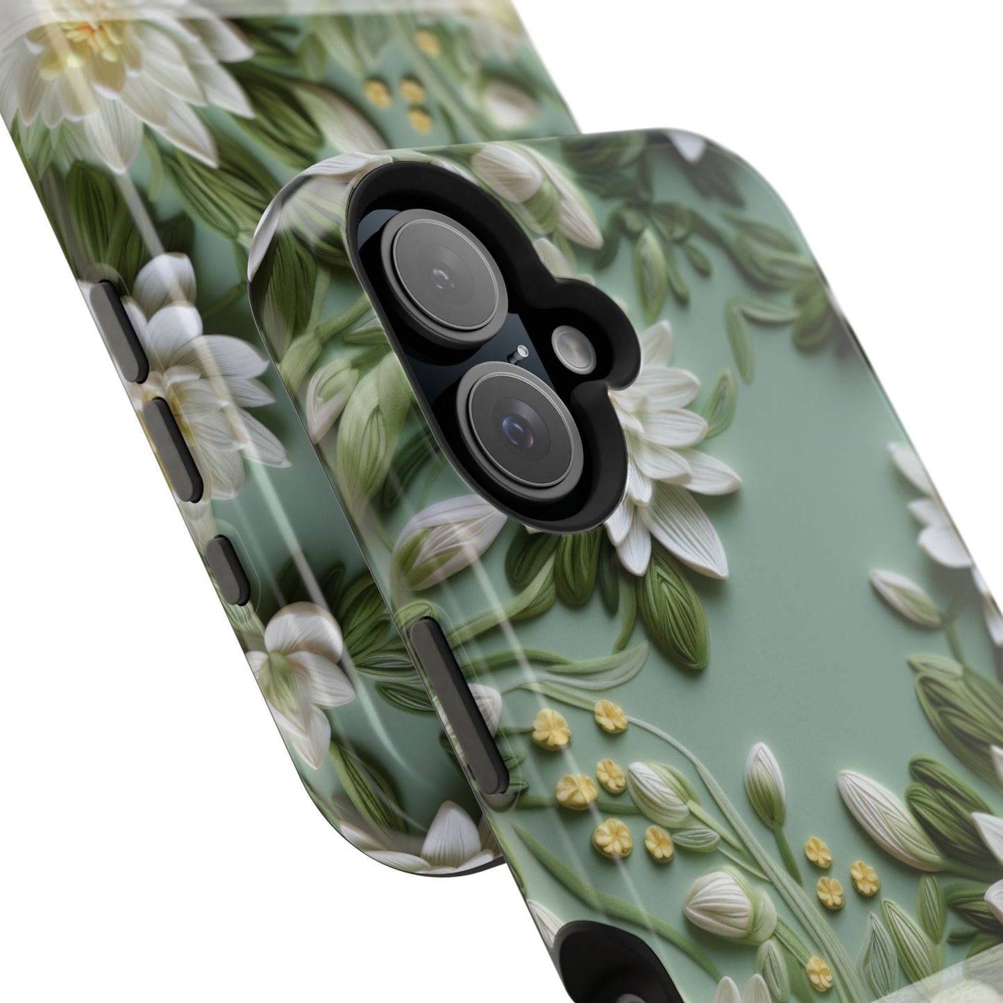 July Birth Flower Phone Case • Embroidered Water Lily iPhone Cover • Pastel MagSafe Gift
