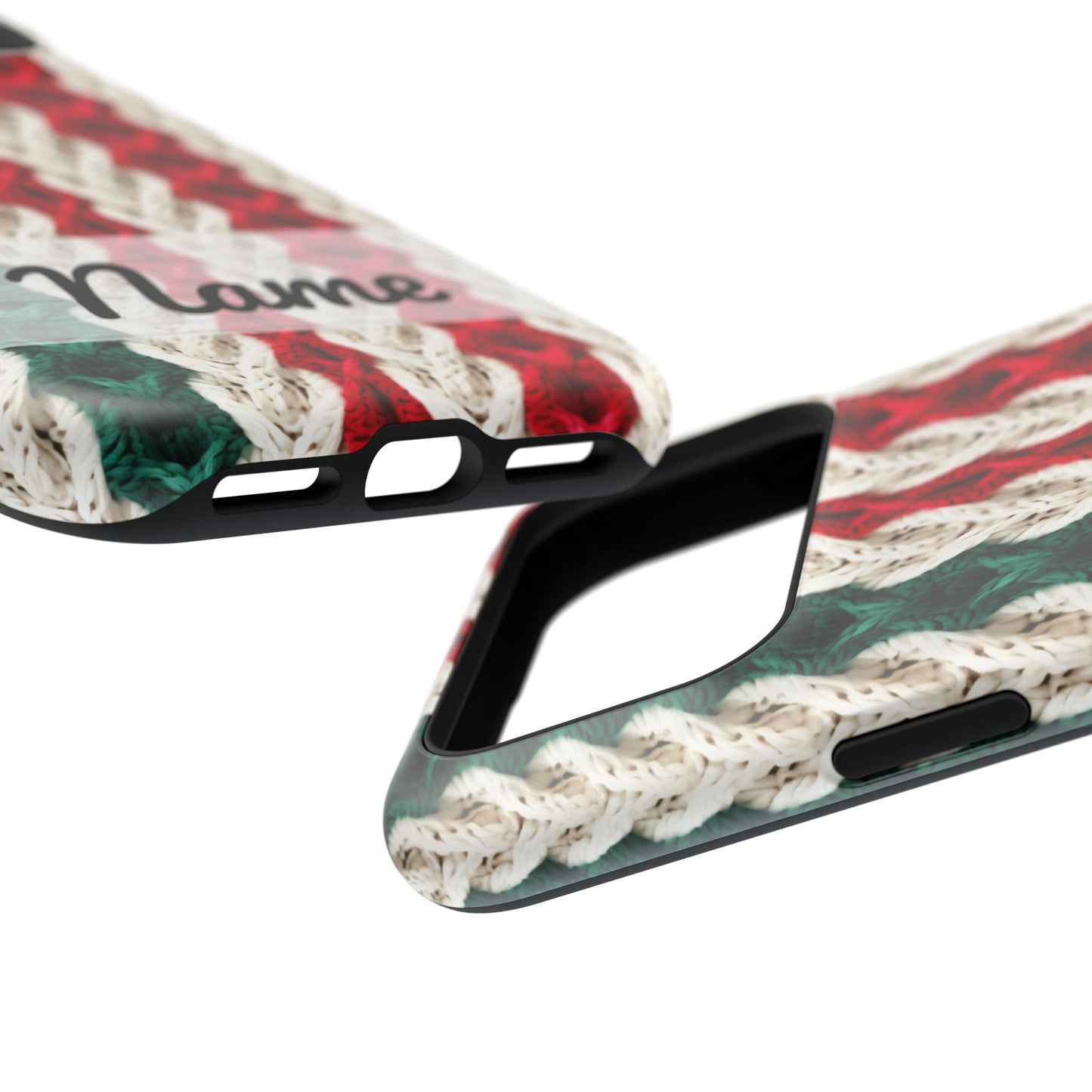 Vintage Christmas Crocheted Afghan Phone Case - Personalized Christmas Phone Case Impact-Resistant Case