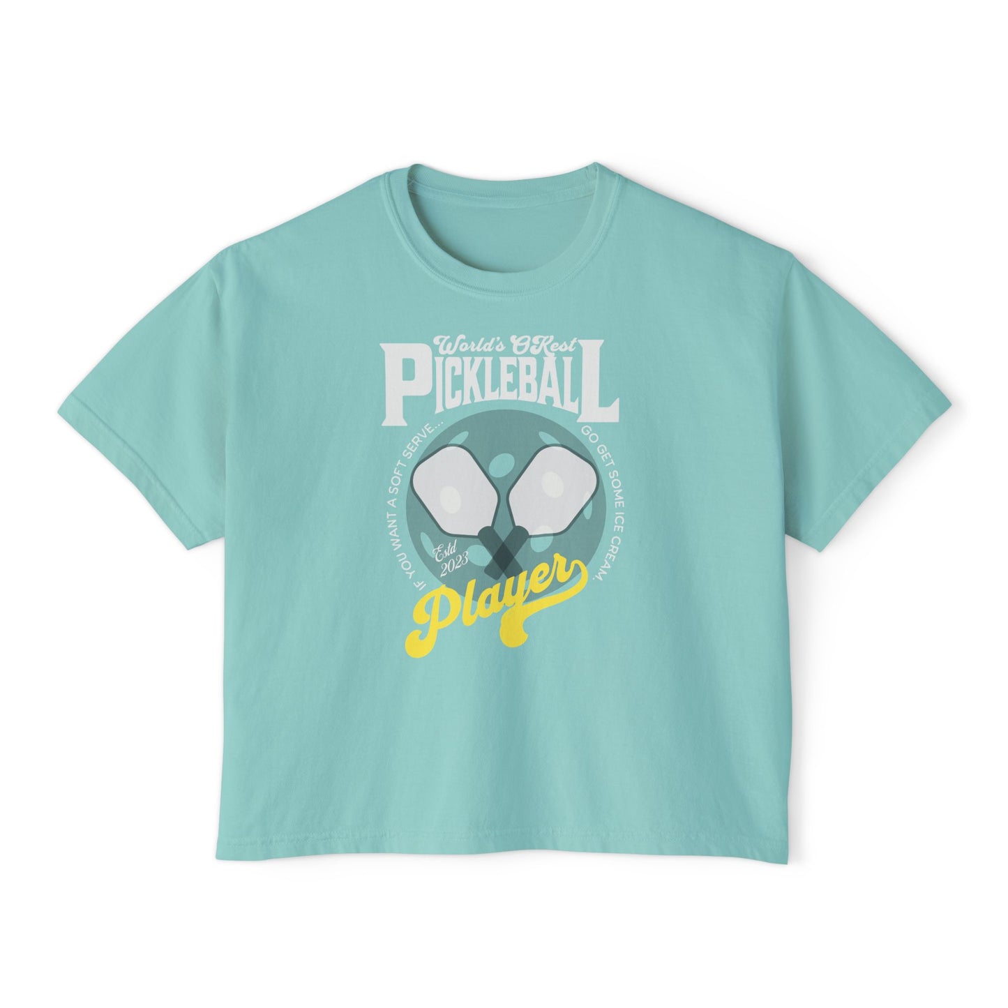 World's OKest Pickleball Player Custom T-Shirt - COMFORT COLORS boxy t-shirt cropped shirt