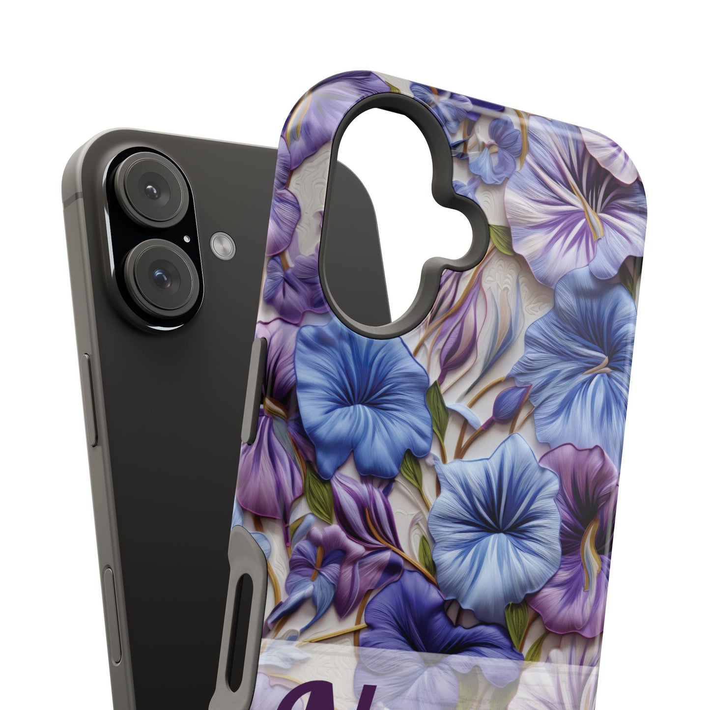 September Birth Flower Phone Case • Morning Glory iPhone Cover • Purple MagSafe Gift