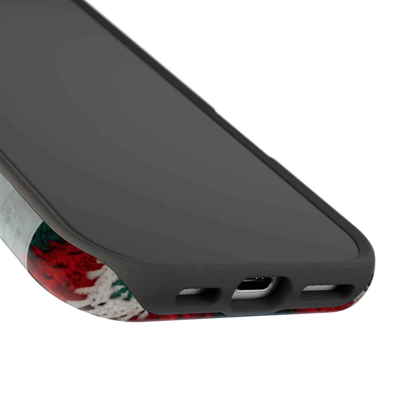 Vintage Christmas Crocheted Afghan Phone Case - Personalized Christmas Phone Case Impact-Resistant Case