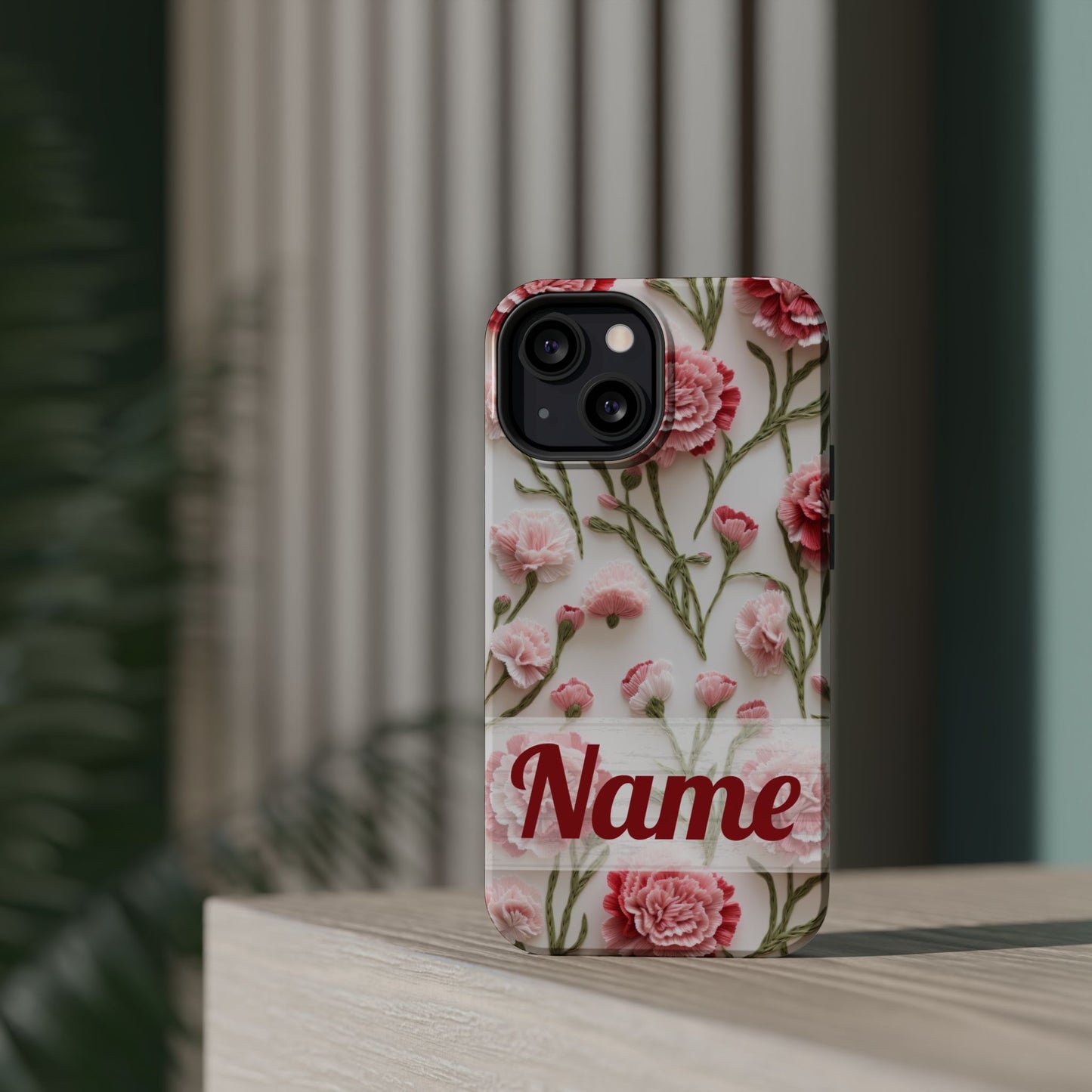 January Birth Flower Phone Case • Pink Carnation iPhone Cover • MagSafe Gift for Her