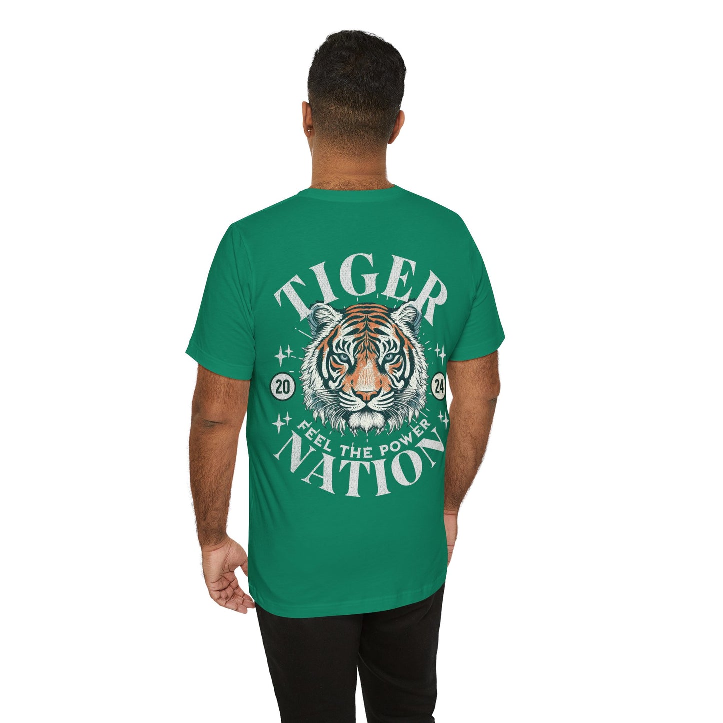 Tiger Nation Two-Sided Graphic T-shirt - Bella Canvas 3001 Unisex Jersey Short Sleeve Tee