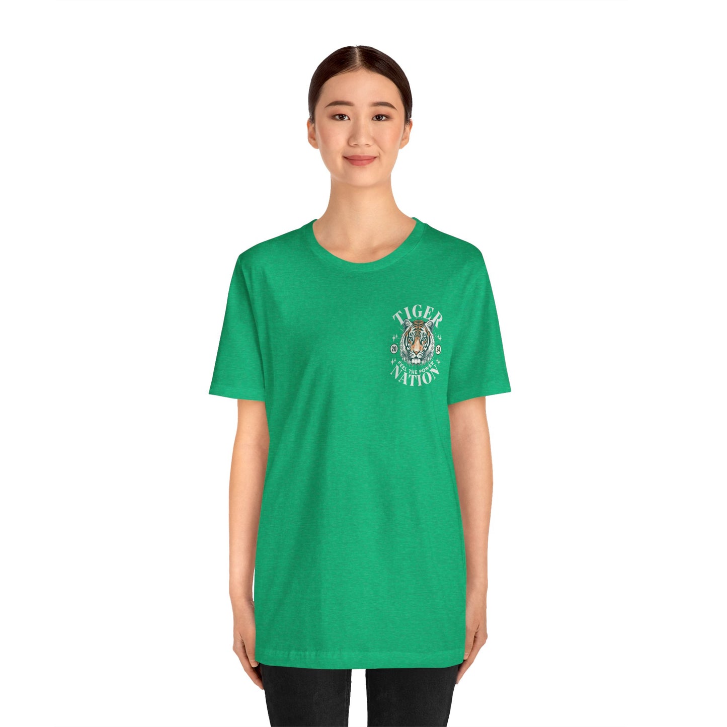 Tiger Nation POCKET DESIGN T-shirt - Bella Canvas 3001 Unisex Jersey Short Sleeve Tee