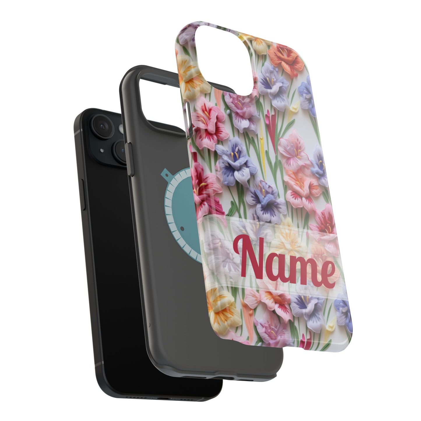 August Birth Flower Phone Case • 3D Gladiolus iPhone Cover • Pastel Floral MagSafe Gift