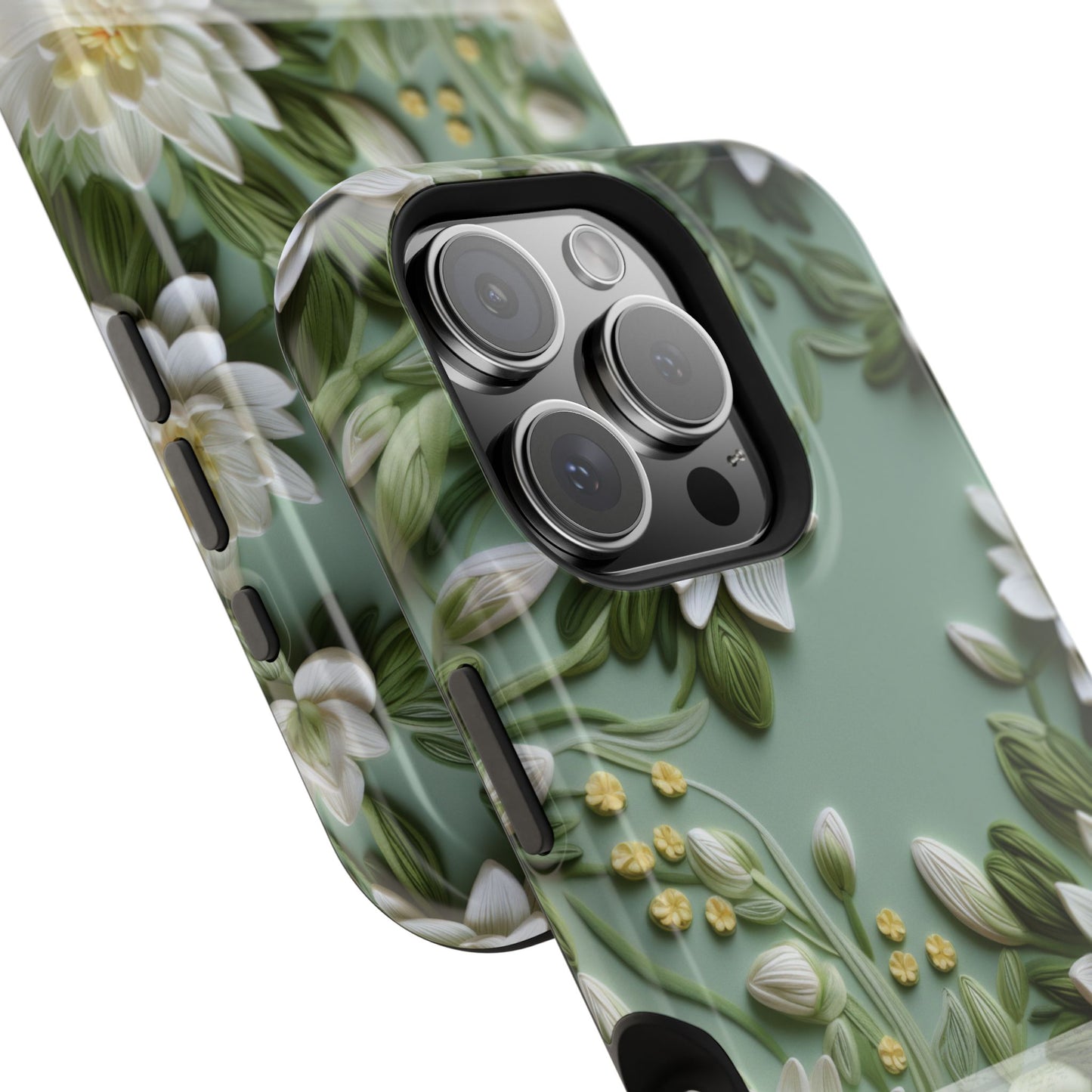 July Birth Flower Phone Case • Embroidered Water Lily iPhone Cover • Pastel MagSafe Gift