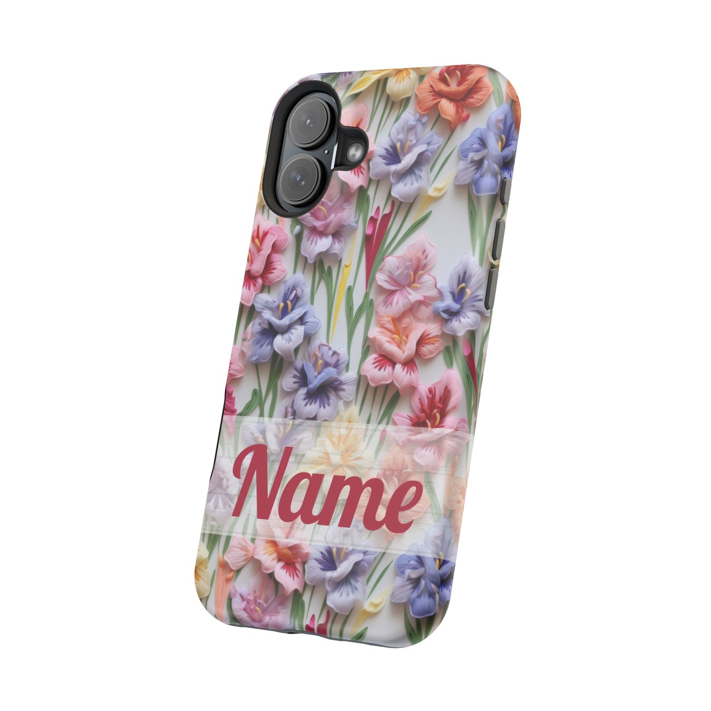 August Birth Flower Phone Case • 3D Gladiolus iPhone Cover • Pastel Floral MagSafe Gift