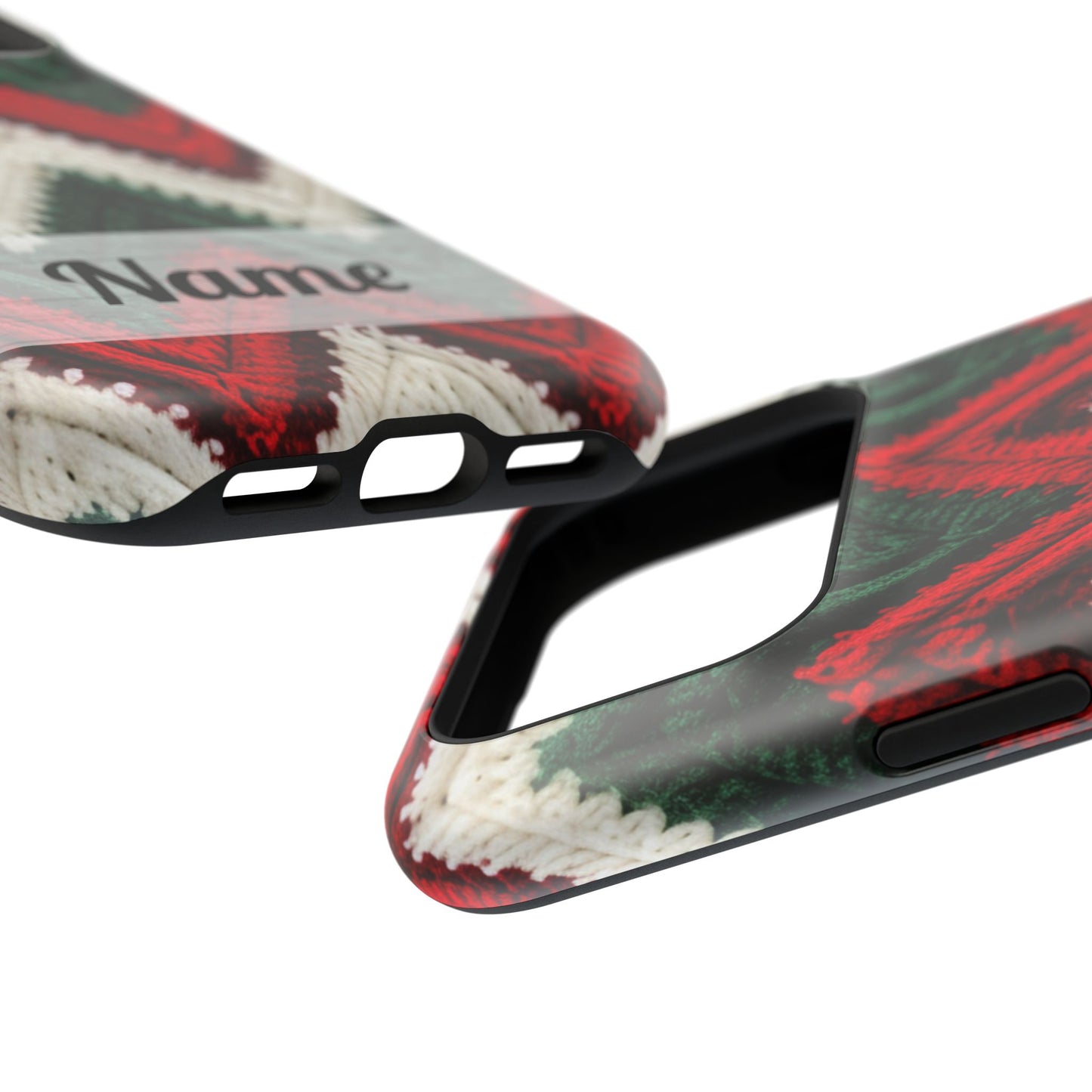 Vintage Christmas Crocheted Afghan Phone Case - Personalized Christmas Phone Case Impact-Resistant Case