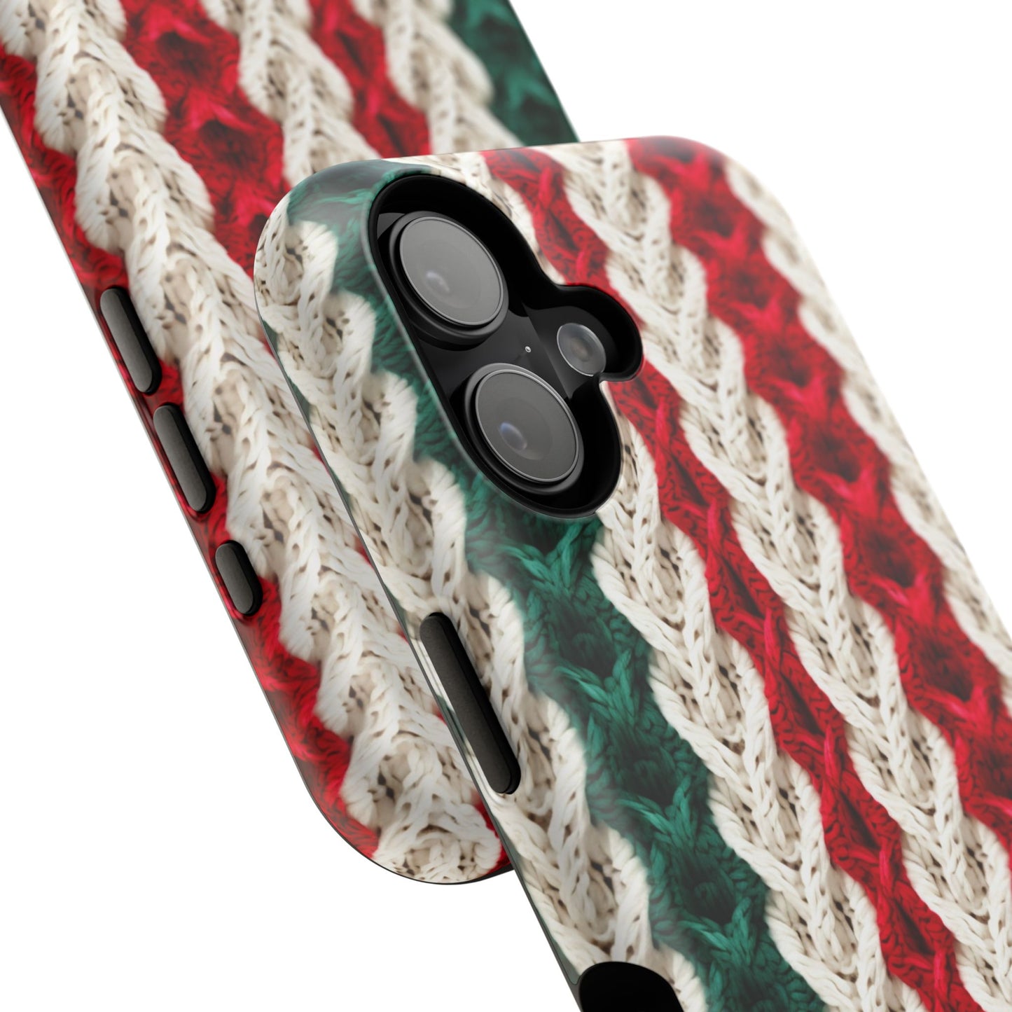 Vintage Christmas Crocheted Afghan Phone Case - Personalized Christmas Phone Case Impact-Resistant Case