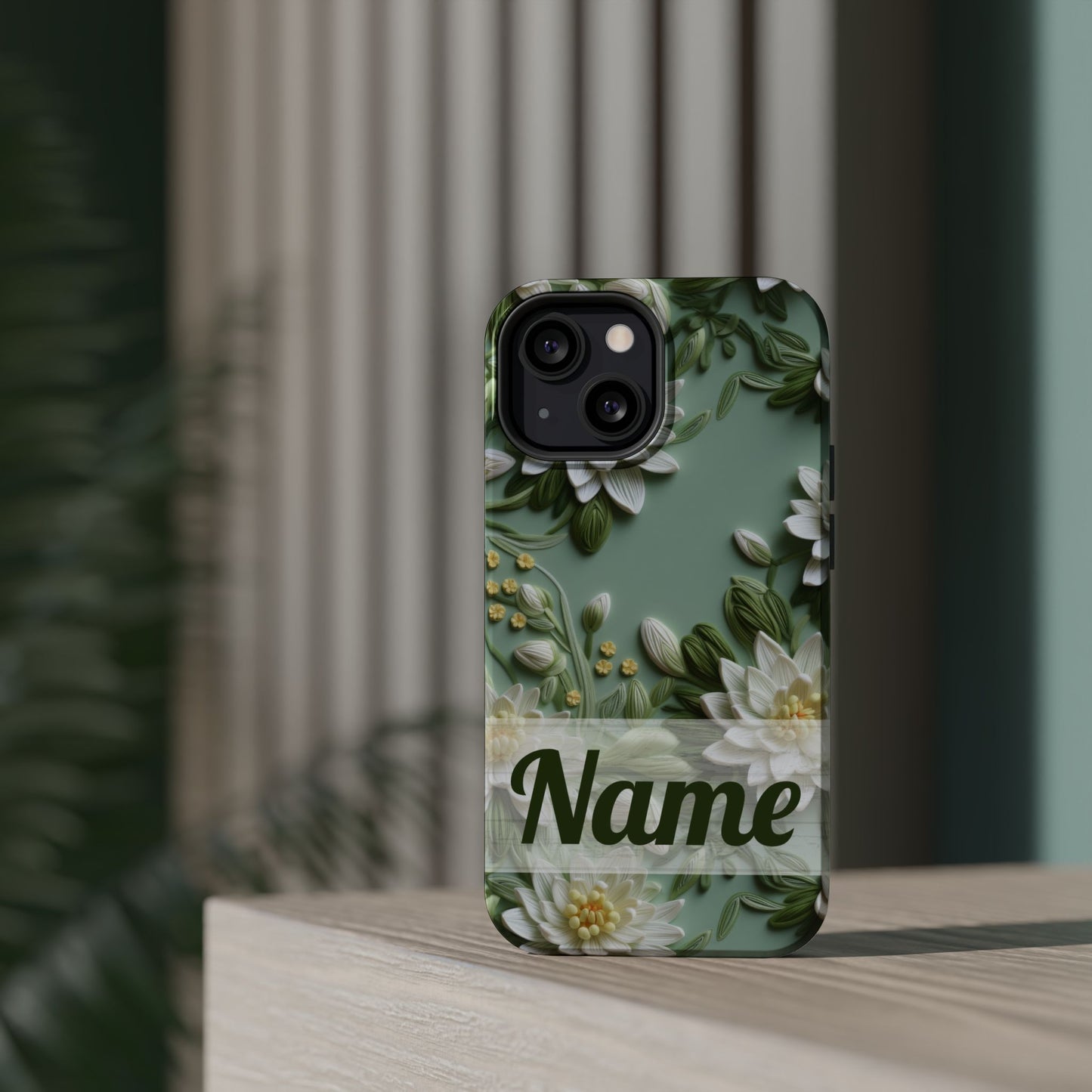 July Birth Flower Phone Case • Embroidered Water Lily iPhone Cover • Pastel MagSafe Gift