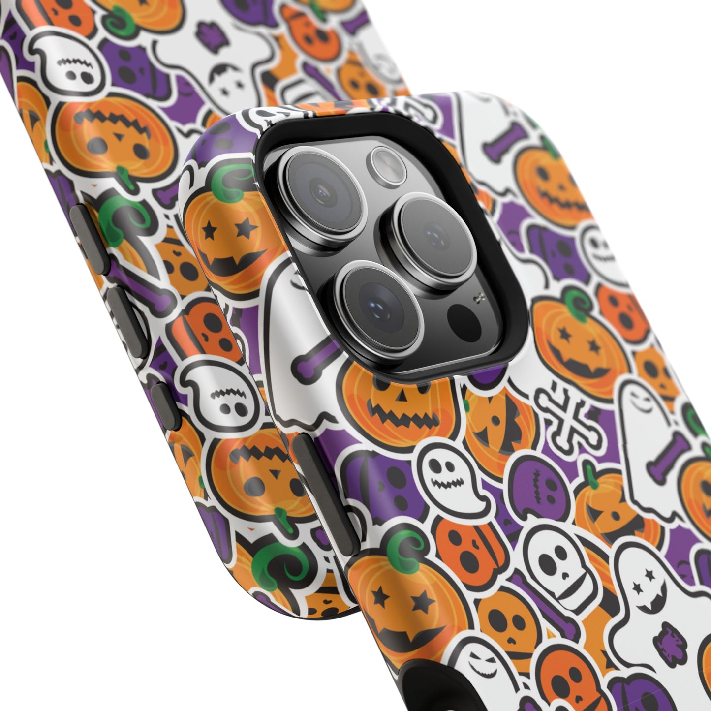 Custom, Personalized Halloween Magnetic Tough Cases for iPhone - purple pumpkin ghost skull phone case