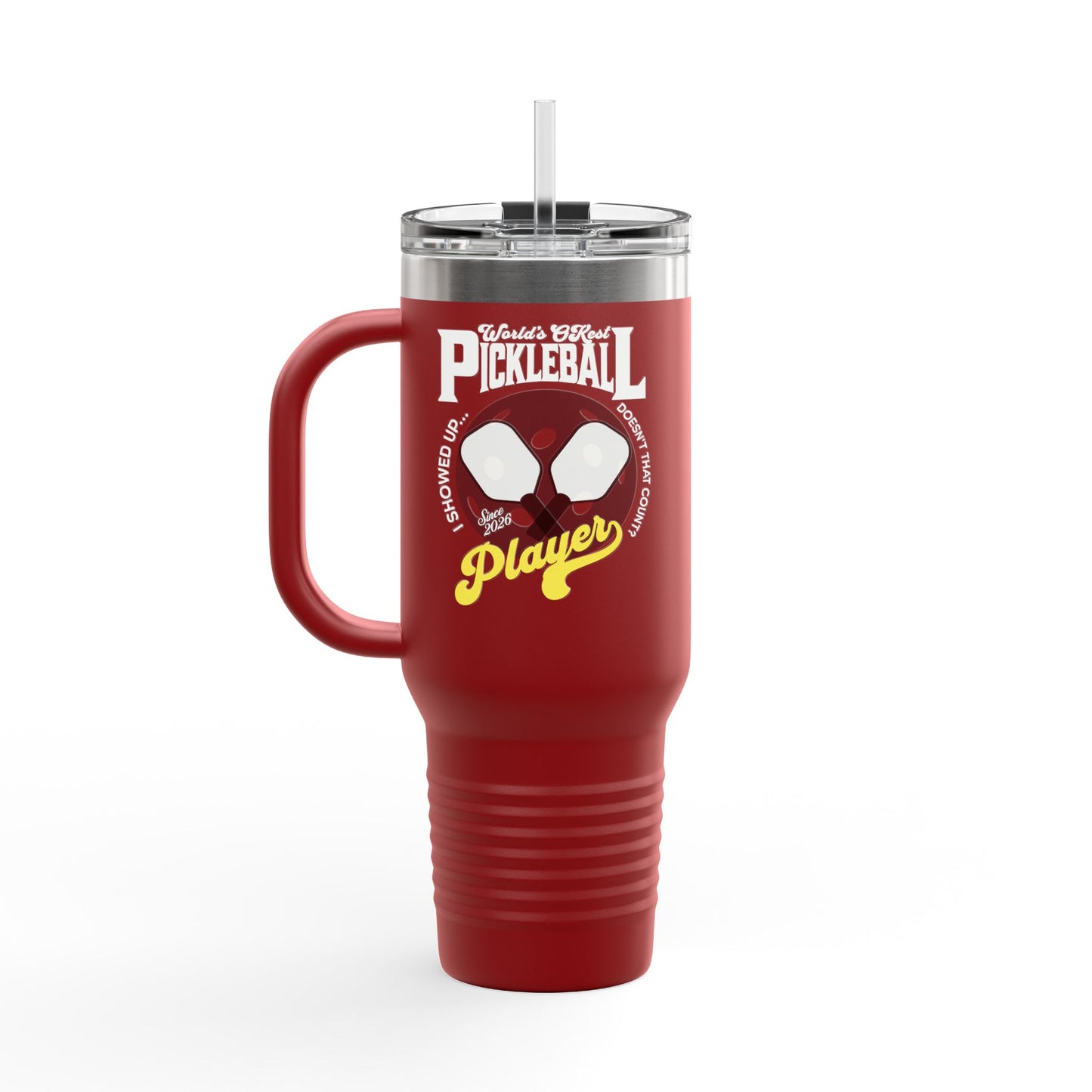 World's OK'est Pickleball Player, Funny pickleball gift, Insulated Travel Mug, 40oz