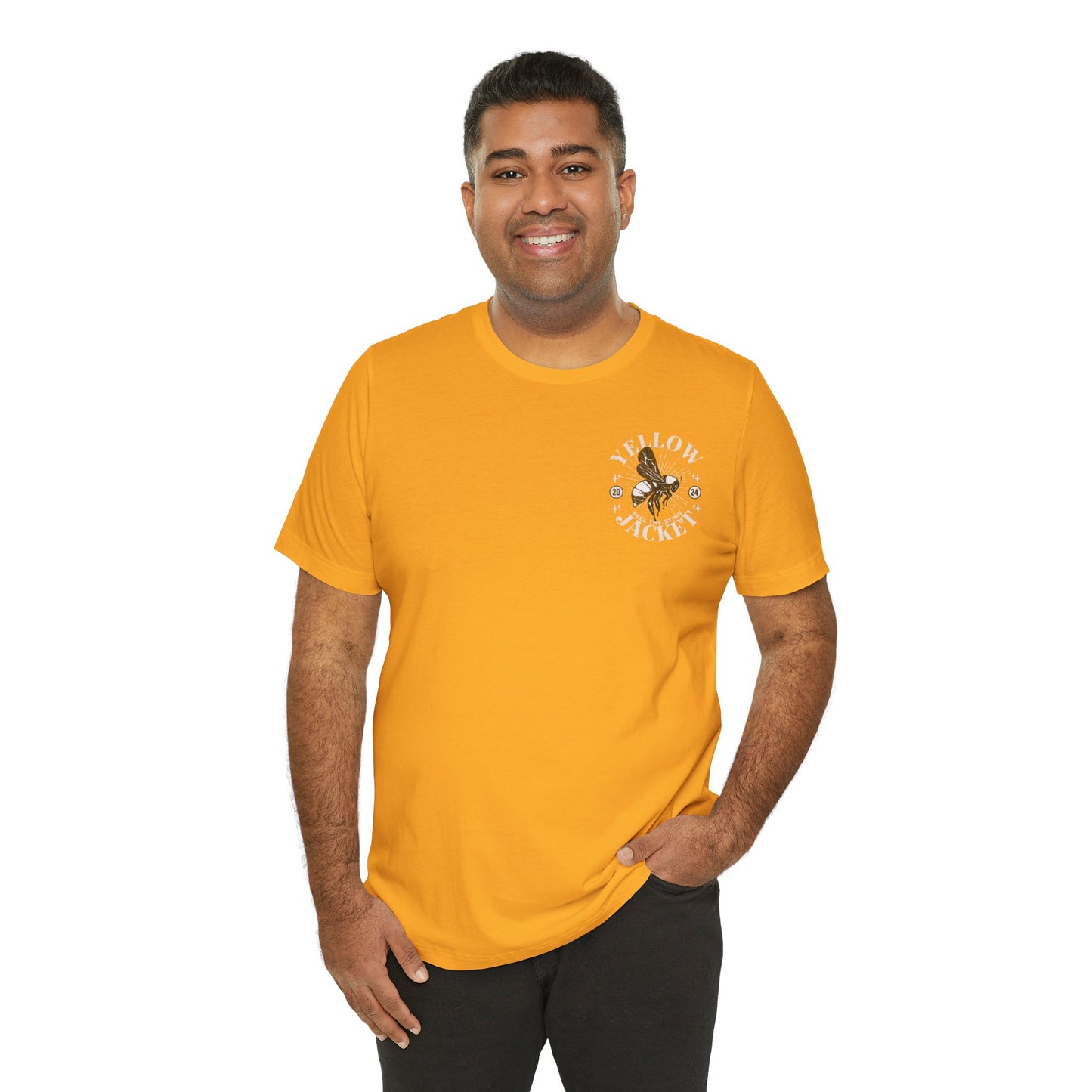 Yellowjacket Nation POCKET DESIGN - Bella Canvas 3001 Unisex Jersey Short Sleeve Tee