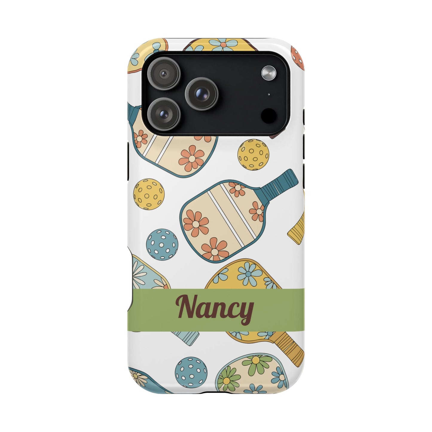 SAMPLE Custom, Personalized Retro Pickleball iPhone Case Custom Magnetic Tough Case Personalized