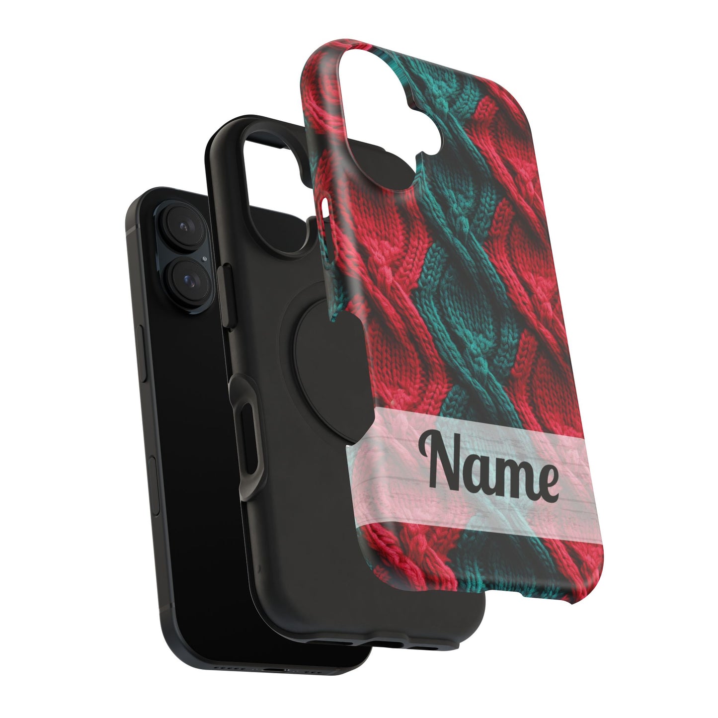 Vintage Christmas Crocheted Afghan Phone Case - Personalized Christmas Phone Case Impact-Resistant Case