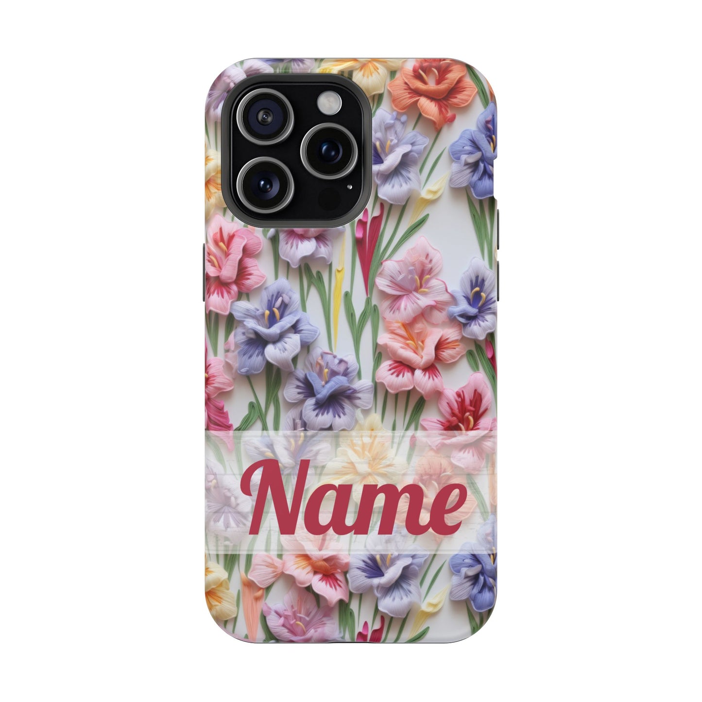 August Birth Flower Phone Case • 3D Gladiolus iPhone Cover • Pastel Floral MagSafe Gift