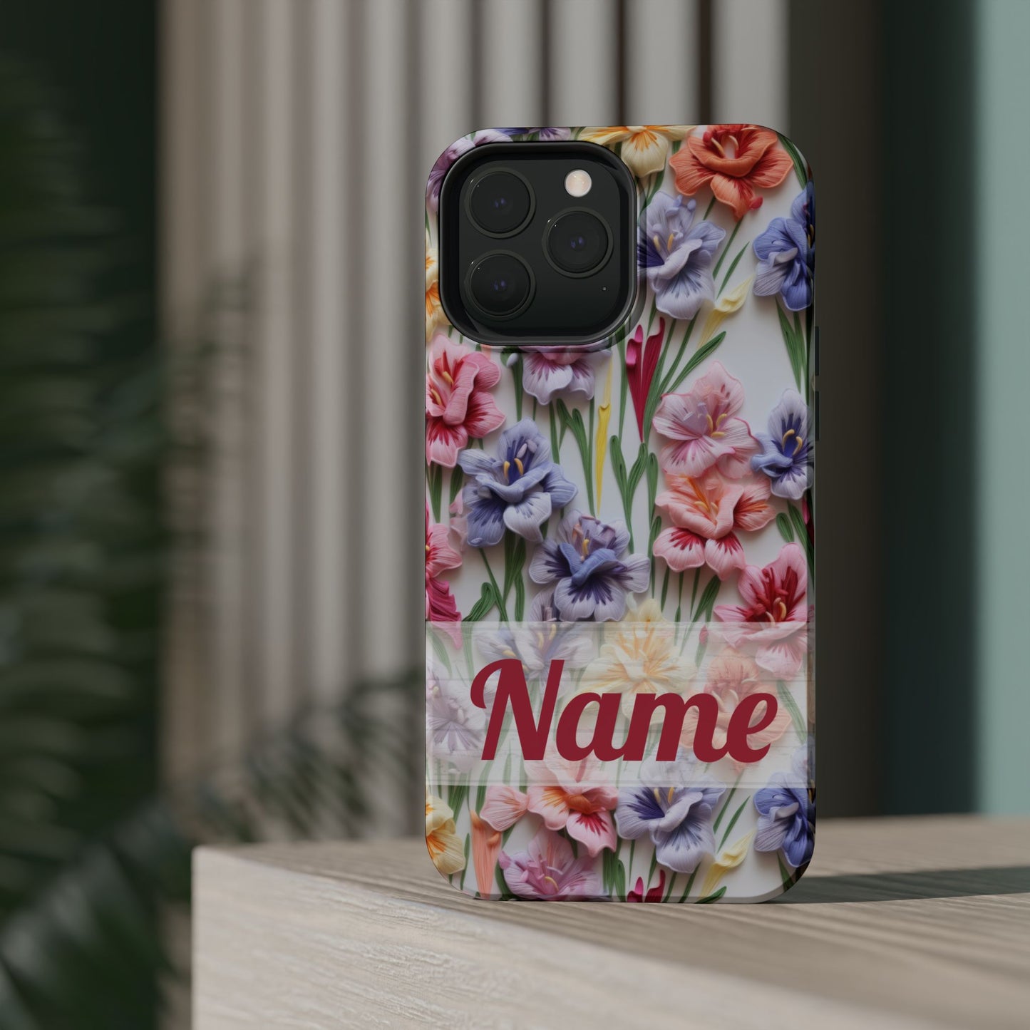August Birth Flower Phone Case • 3D Gladiolus iPhone Cover • Pastel Floral MagSafe Gift