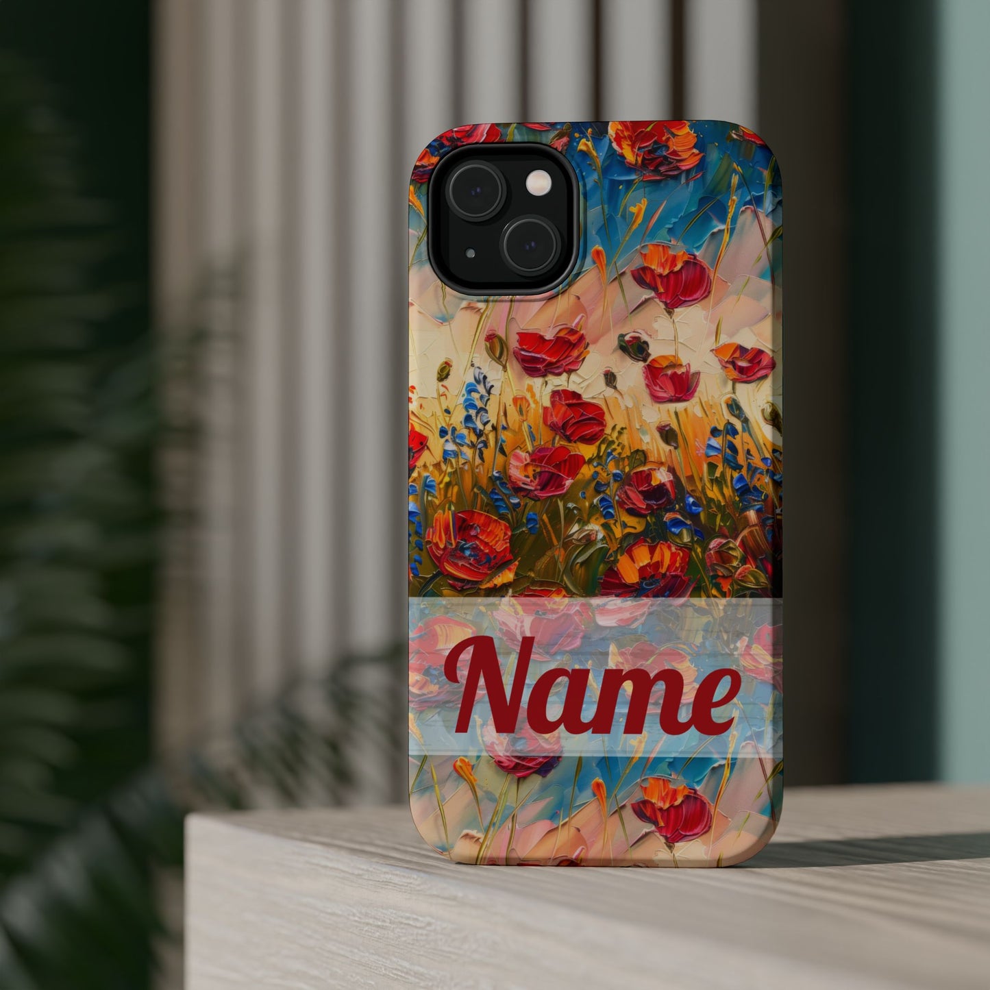 August Birth Flower Phone Case • Red Poppies Poppy iPhone Cover • Colorful Floral MagSafe Gift