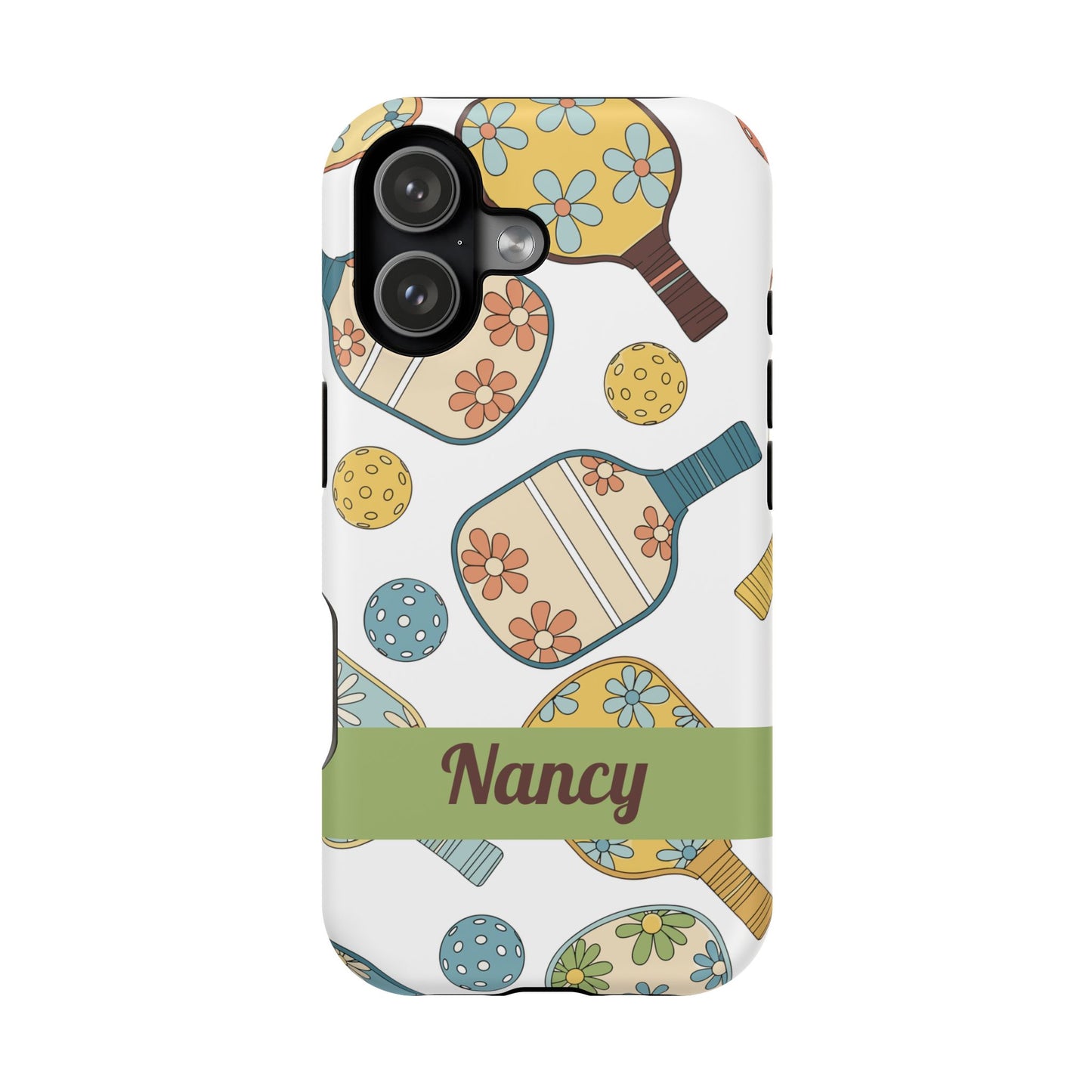 SAMPLE Custom, Personalized Retro Pickleball iPhone Case Custom Magnetic Tough Case Personalized