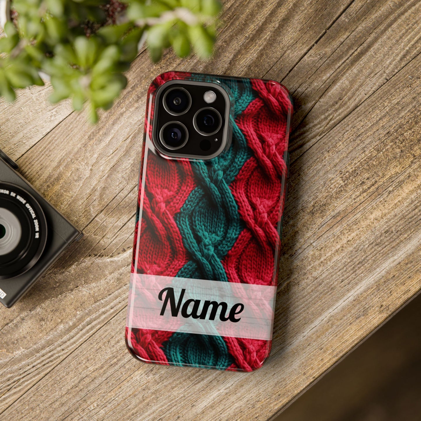 Vintage Christmas Crocheted Afghan Phone Case - Personalized Christmas Phone Case Impact-Resistant Case