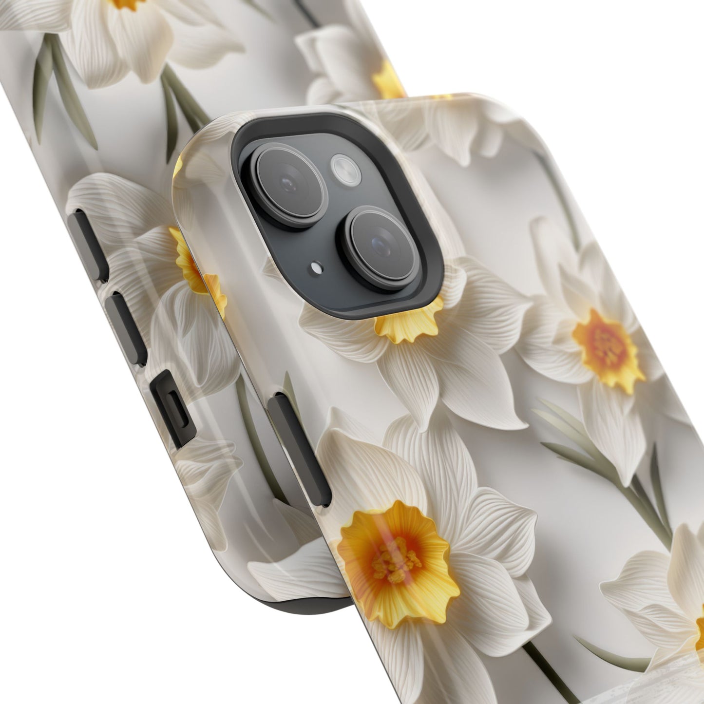 March Birth Flower Phone Case • 3D Daffodil iPhone Cover • Spring Floral MagSafe Gift