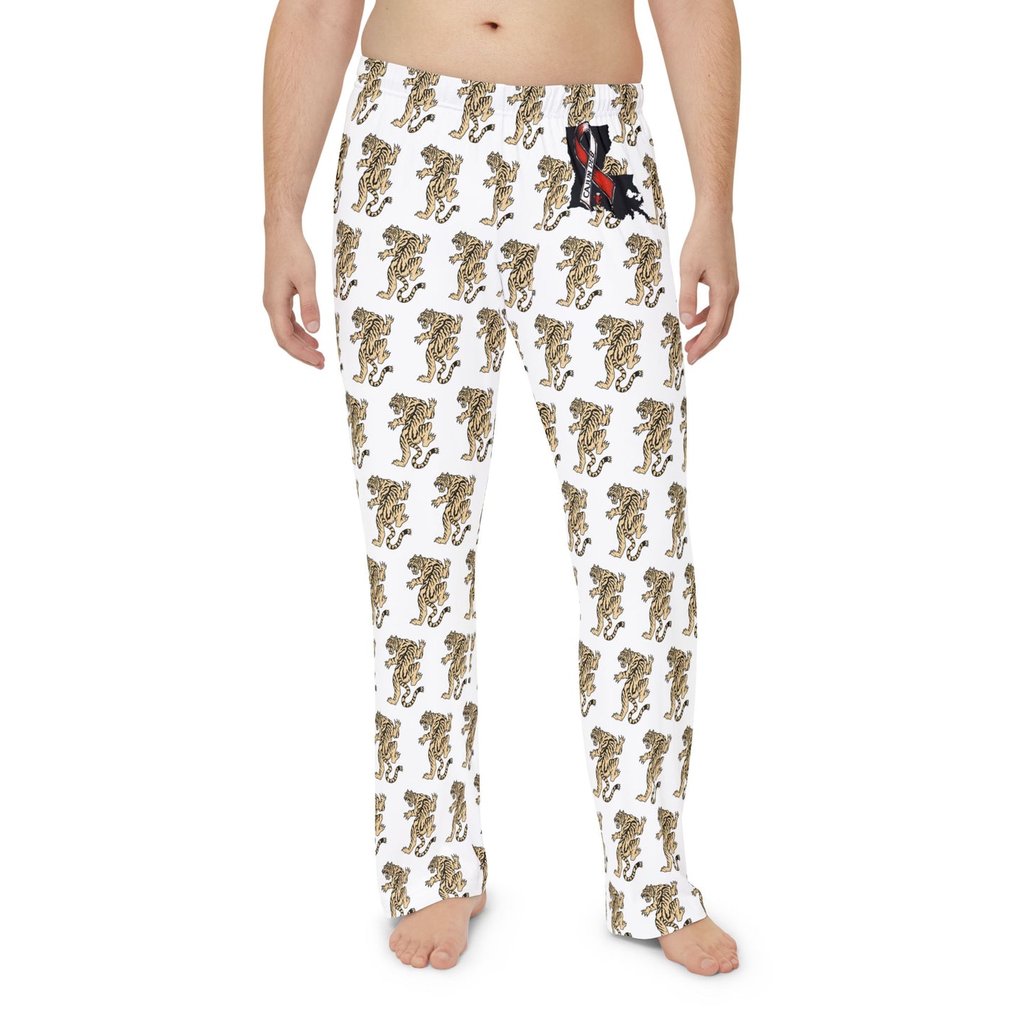 CAJUN DEB Tiger Print Men's Pajama Pants, Cozy Sleepwear, Louisiana Gifts, Summer Nights, MDS Awareness, Tiger Lounge Pants