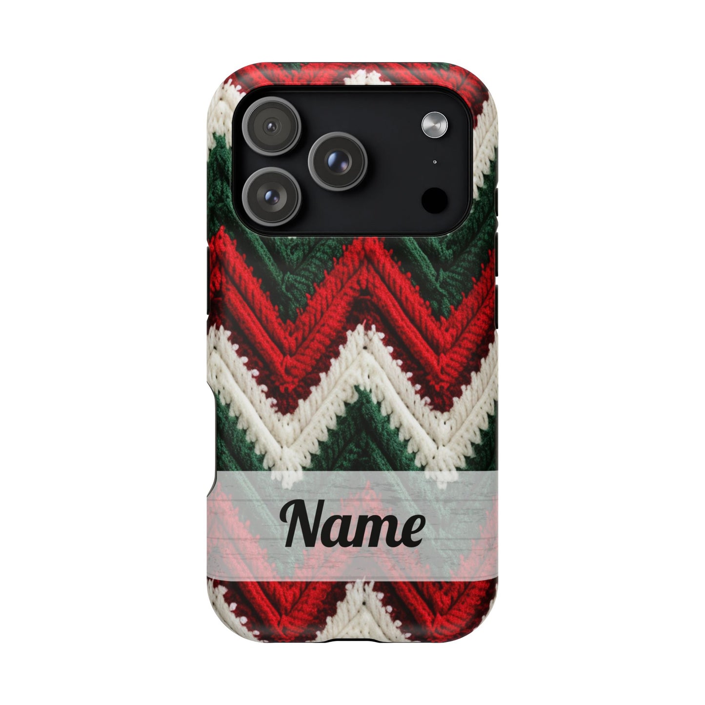 Vintage Christmas Crocheted Afghan Phone Case - Personalized Christmas Phone Case Impact-Resistant Case