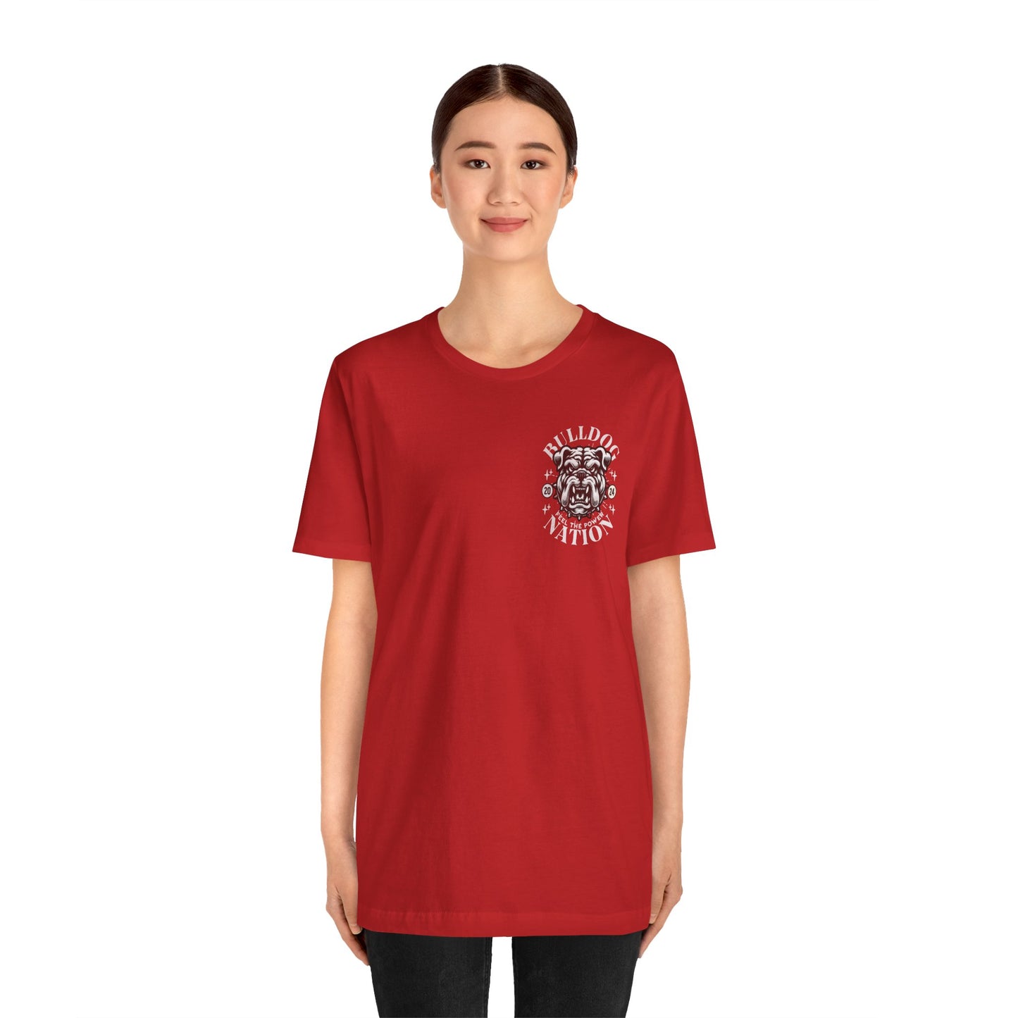 Bulldog Nation POCKET DESIGN - Bella Canvas 3001 Unisex Jersey Short Sleeve Tee