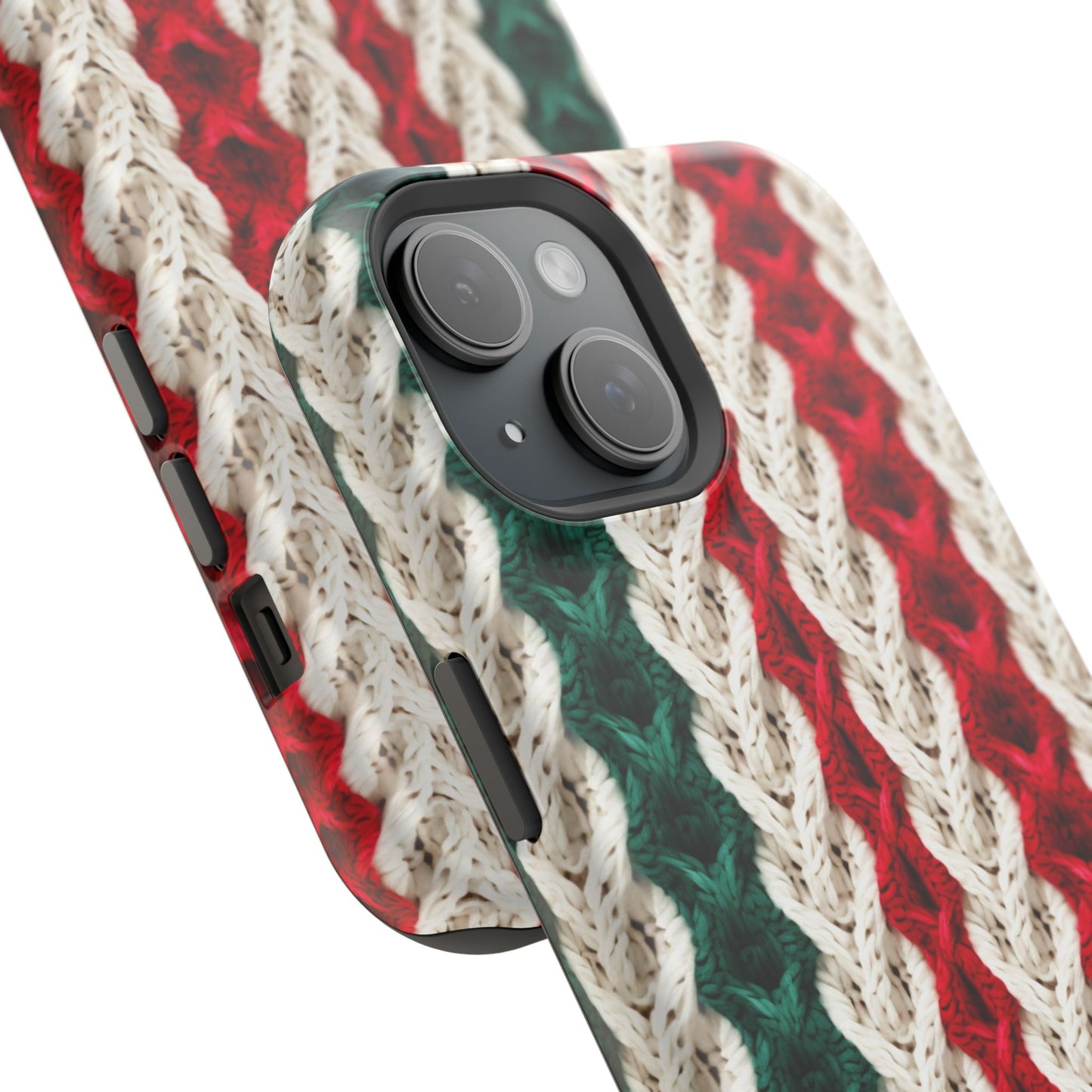 Vintage Christmas Crocheted Afghan Phone Case - Personalized Christmas Phone Case Impact-Resistant Case