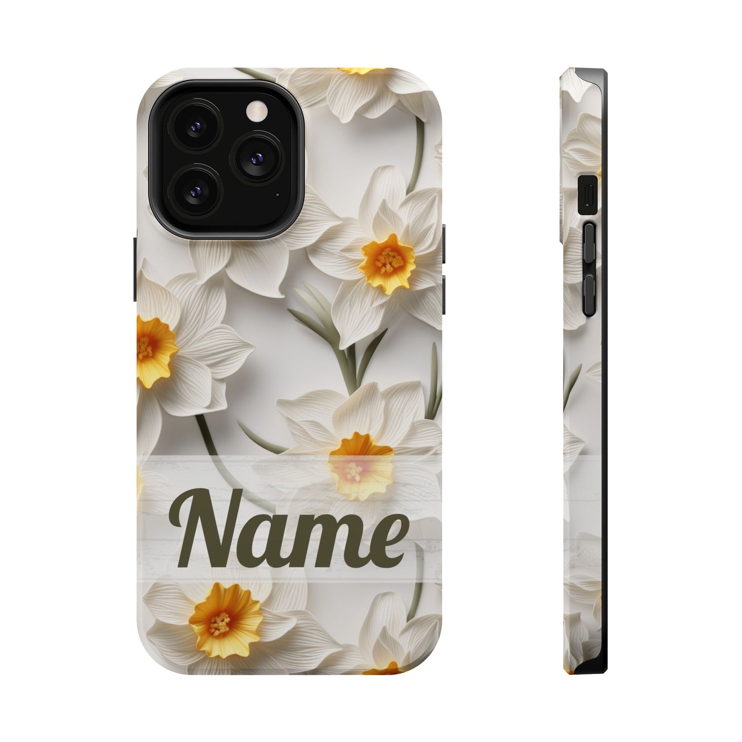 March Birth Flower Phone Case • 3D Daffodil iPhone Cover • Spring Floral MagSafe Gift