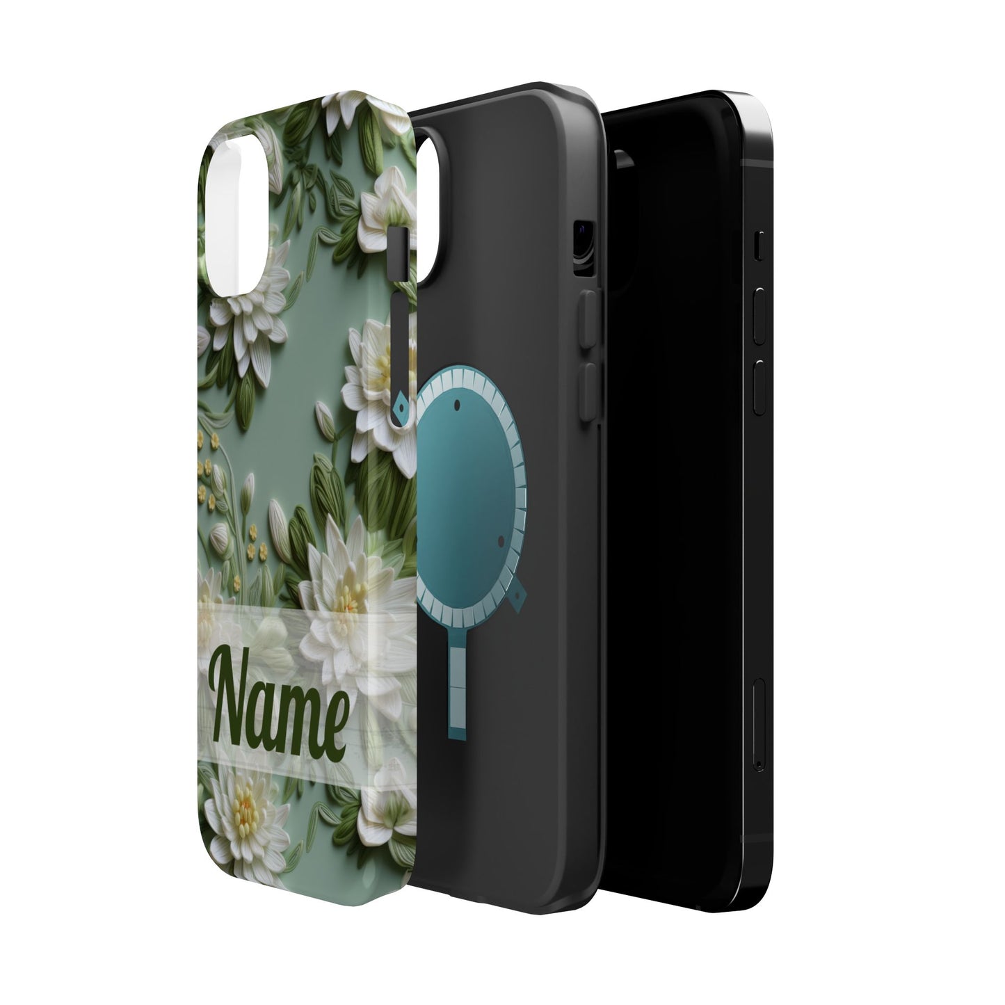 July Birth Flower Phone Case • Embroidered Water Lily iPhone Cover • Pastel MagSafe Gift