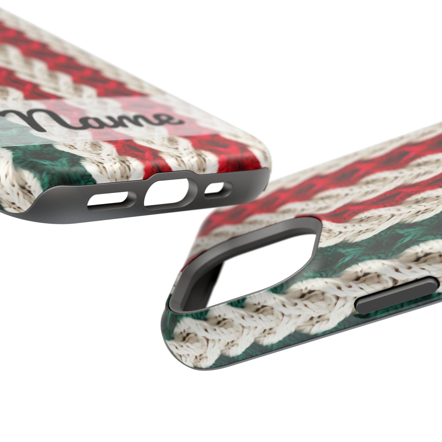 Vintage Christmas Crocheted Afghan Phone Case - Personalized Christmas Phone Case Impact-Resistant Case