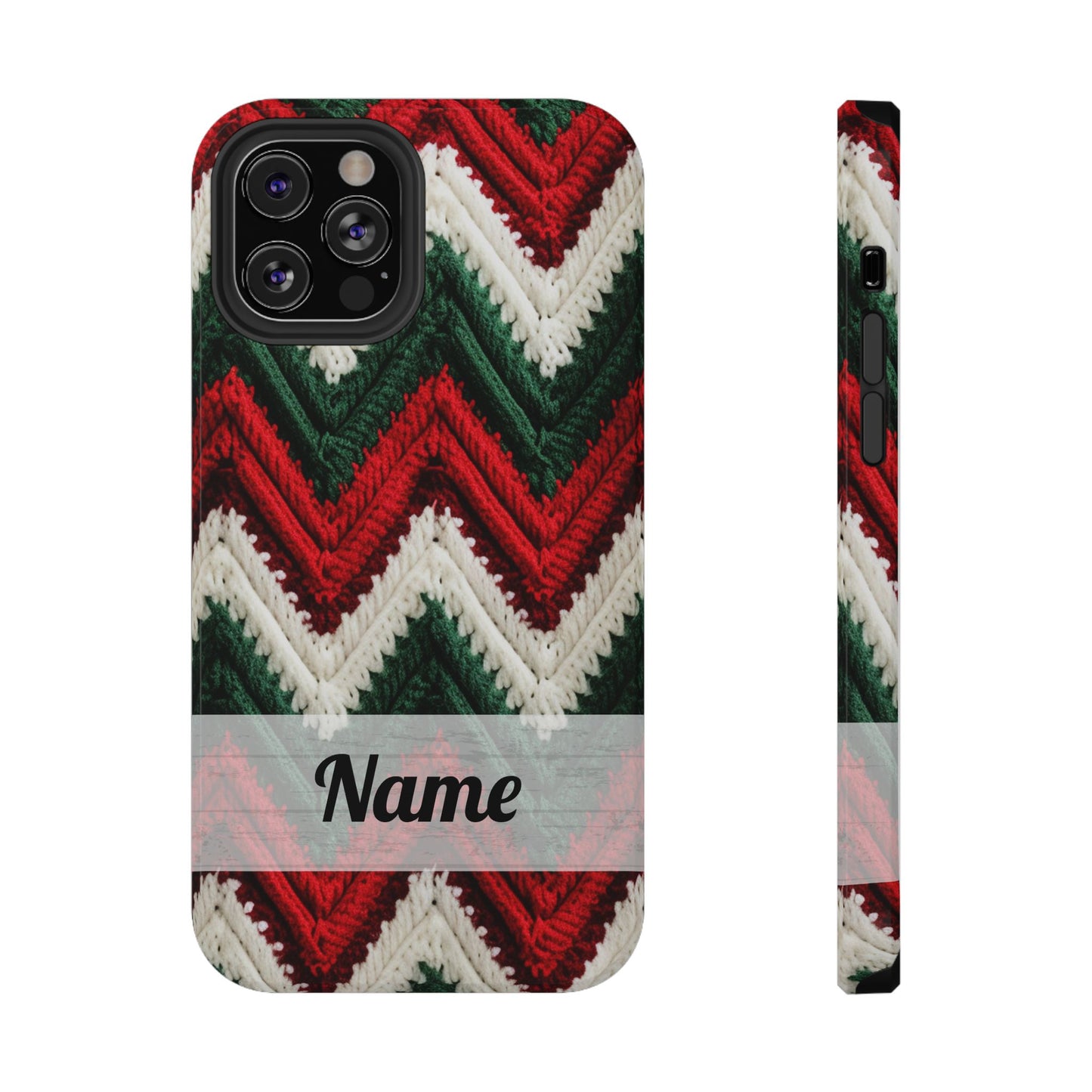 Vintage Christmas Crocheted Afghan Phone Case - Personalized Christmas Phone Case Impact-Resistant Case