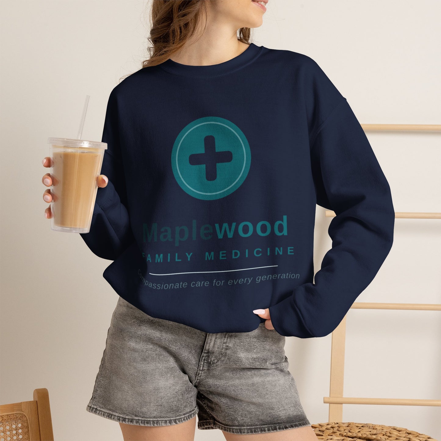 Custom Medical Office Logo Sweatshirt Clinic Team Gift Personalized Practice Crewneck Gildan 18000