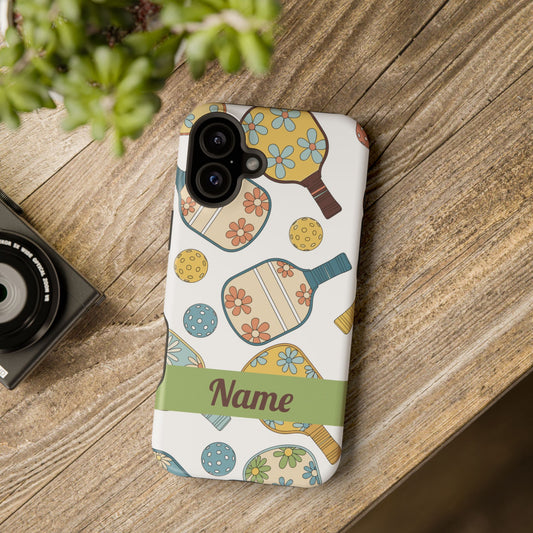 Custom, Personalized Retro Pickleball iPhone Case Custom Magnetic Tough Case Personalized