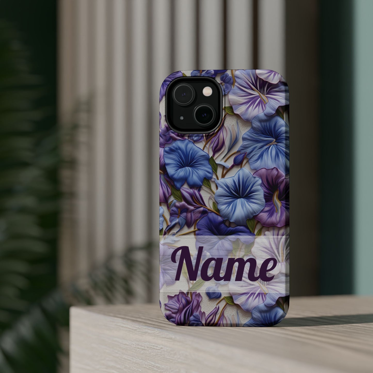 September Birth Flower Phone Case • Morning Glory iPhone Cover • Purple MagSafe Gift