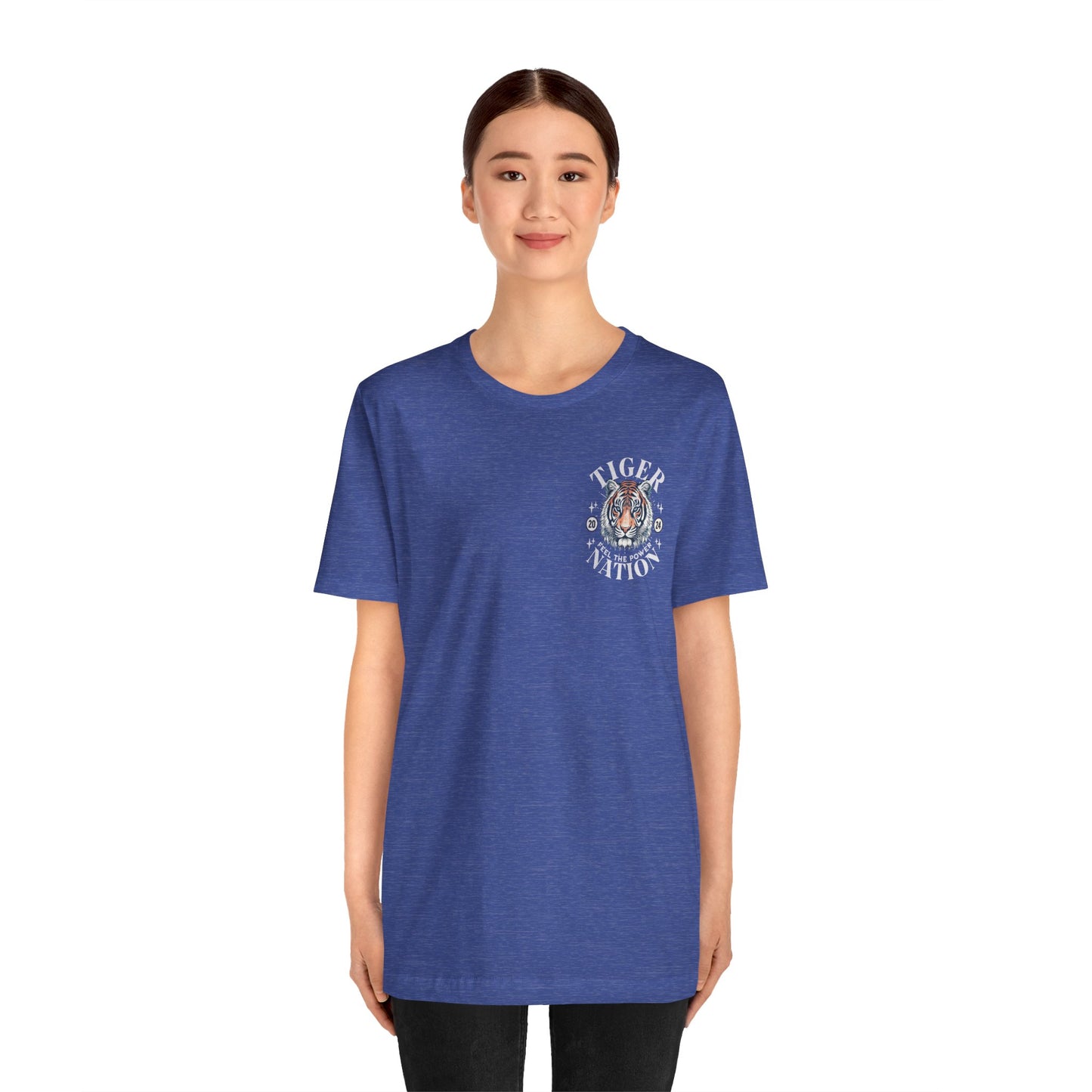 Tiger Nation POCKET DESIGN T-shirt - Bella Canvas 3001 Unisex Jersey Short Sleeve Tee