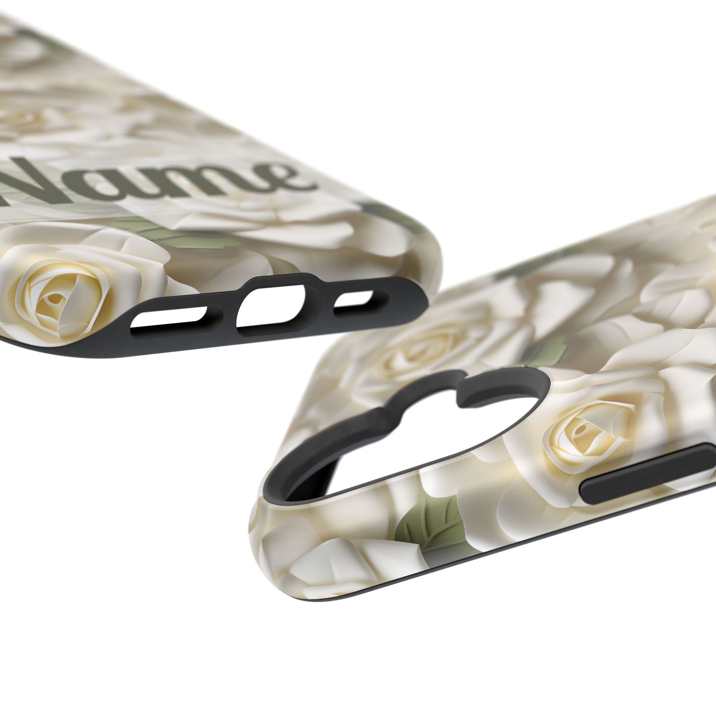 June Birth Flower Phone Case • White Paper Rose iPhone Cover • 3D Floral MagSafe Gift