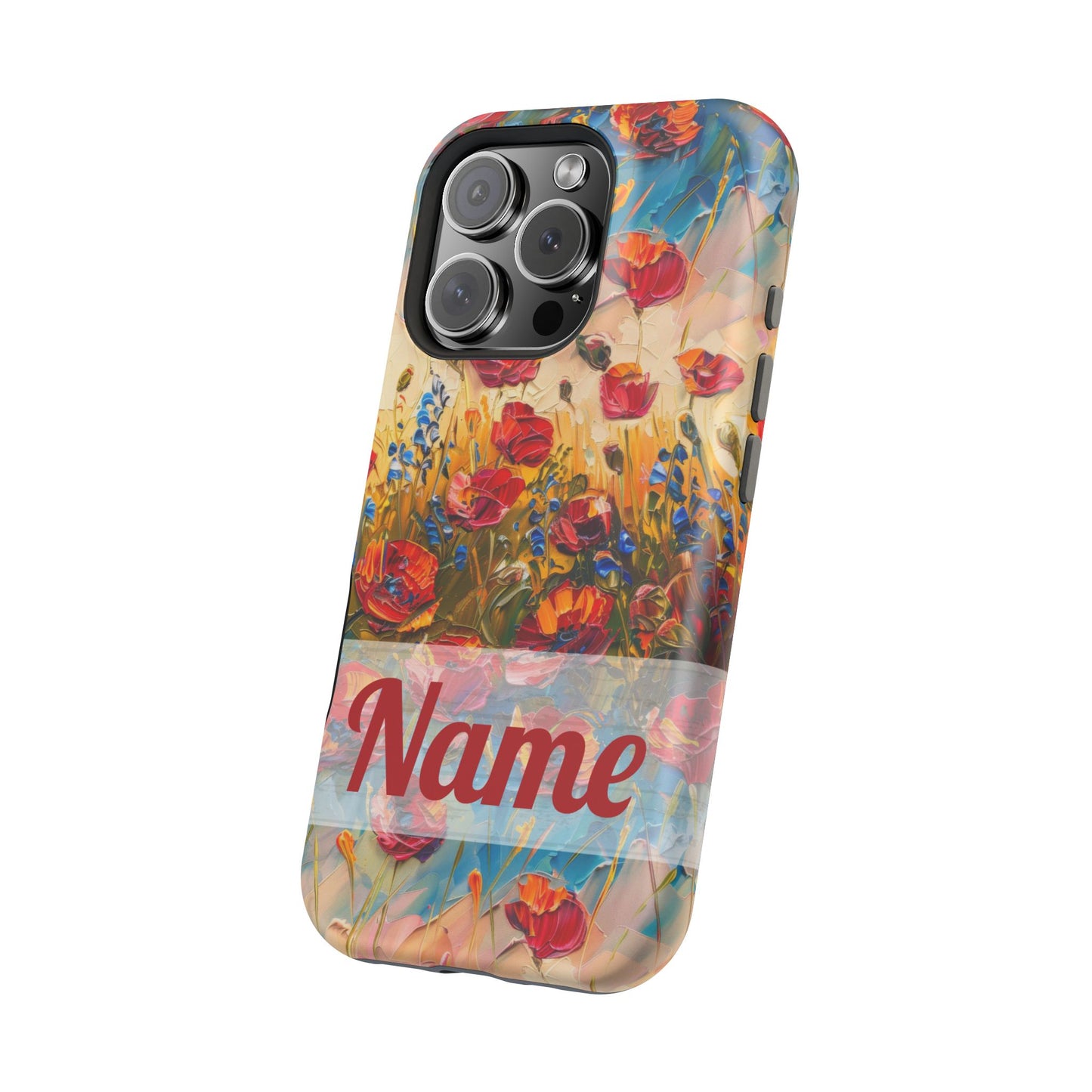 August Birth Flower Phone Case • Red Poppies Poppy iPhone Cover • Colorful Floral MagSafe Gift