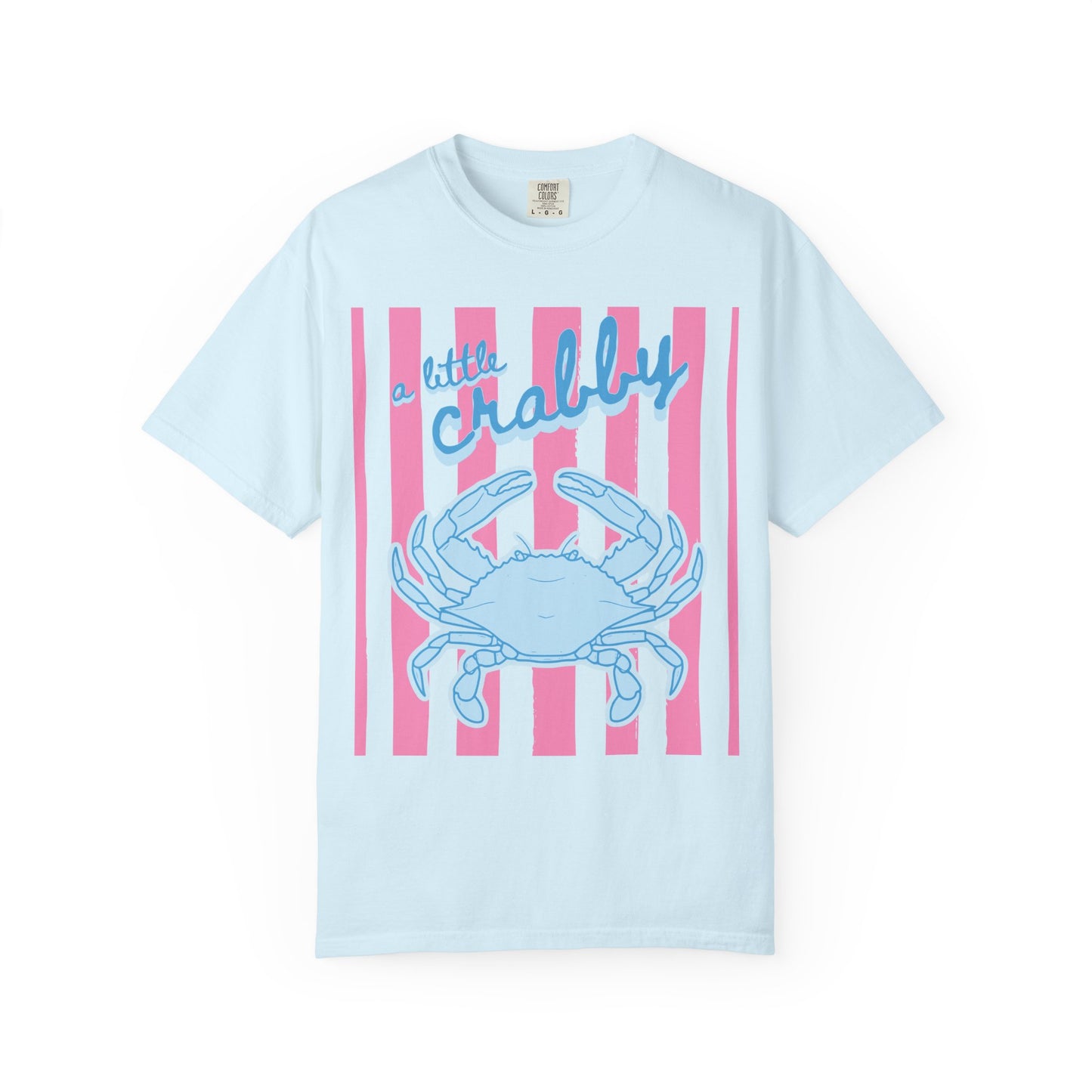 CAJUN DEB Crabby T-Shirt — "A Little Crabby" Blue Crab Graphic Comfort Colors Tee