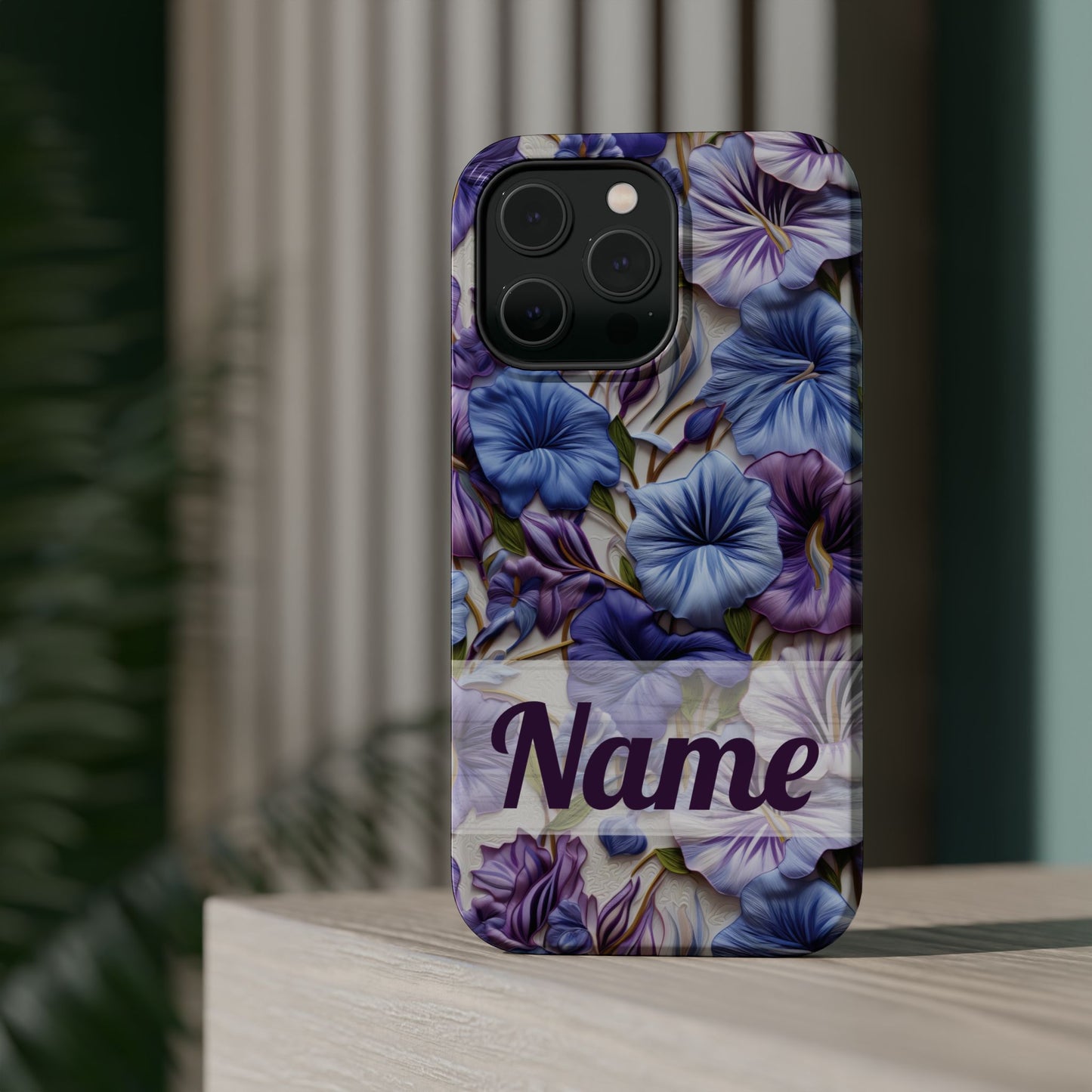 September Birth Flower Phone Case • Morning Glory iPhone Cover • Purple MagSafe Gift