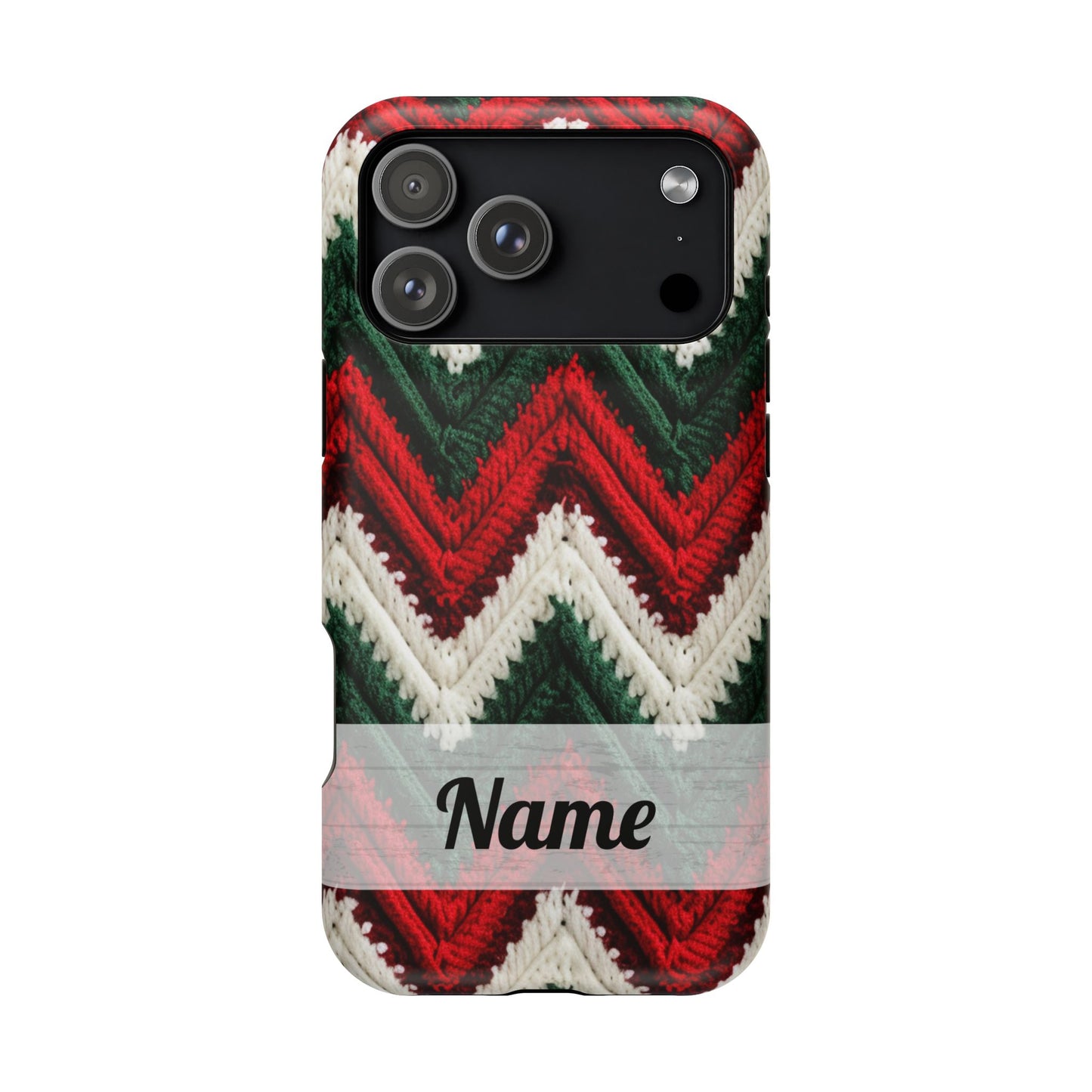 Vintage Christmas Crocheted Afghan Phone Case - Personalized Christmas Phone Case Impact-Resistant Case