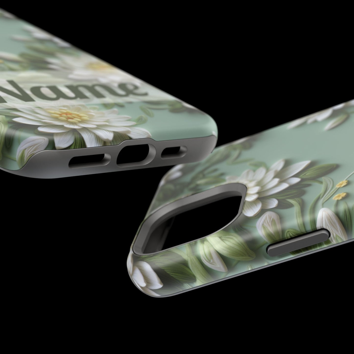 July Birth Flower Phone Case • Embroidered Water Lily iPhone Cover • Pastel MagSafe Gift