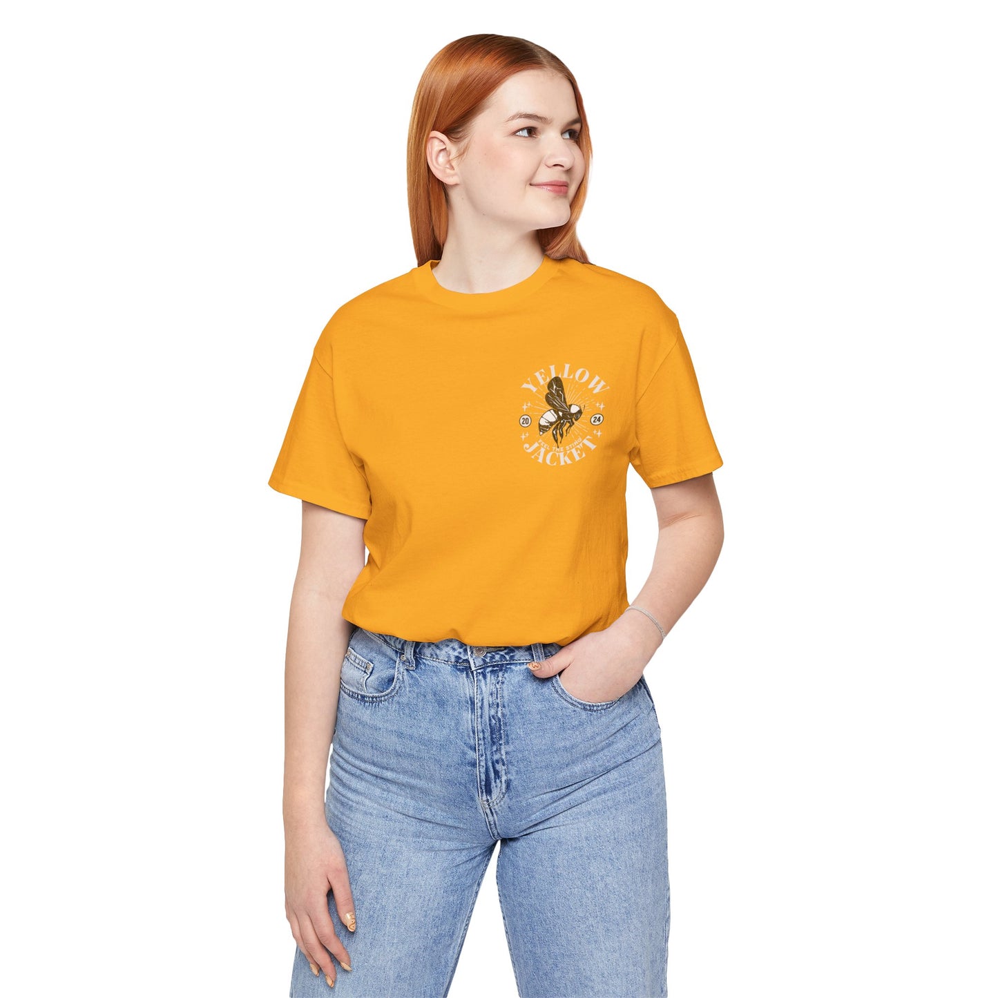 Yellowjacket Nation POCKET DESIGN - Bella Canvas 3001 Unisex Jersey Short Sleeve Tee